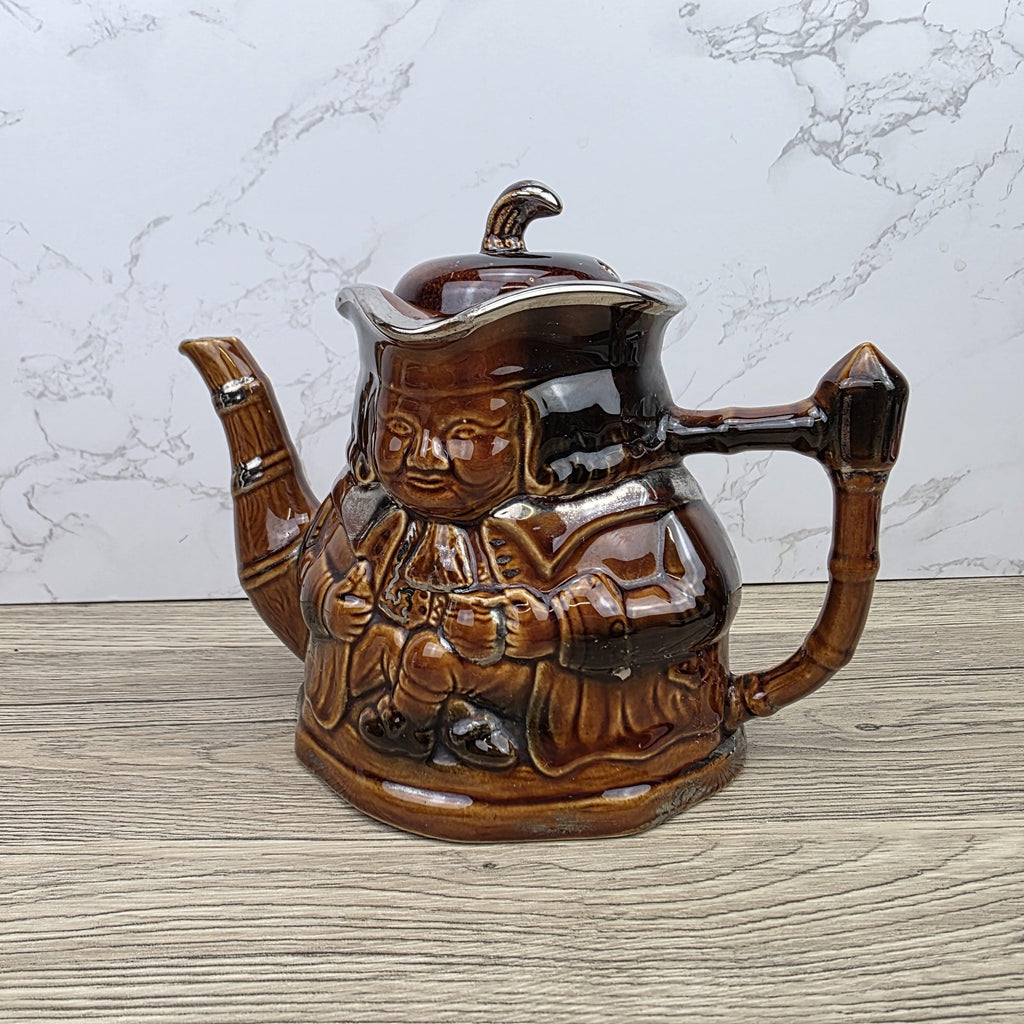 Collectible Character Teapot Price and Kensington Made in England Brown Glazed Vintage Tea Serveware