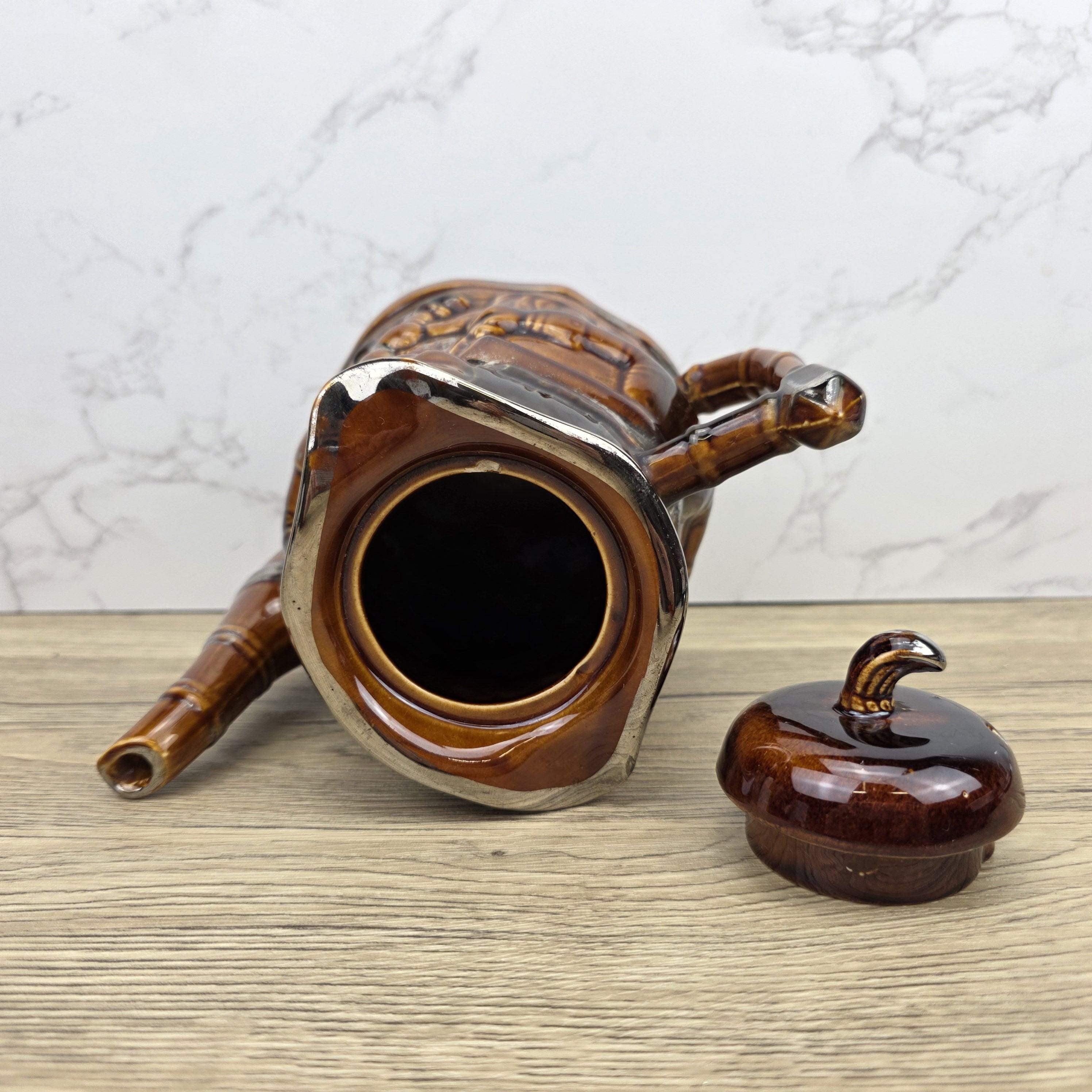 Collectible Character Teapot Price and Kensington Made in England Brown Glazed Vintage Tea Serveware