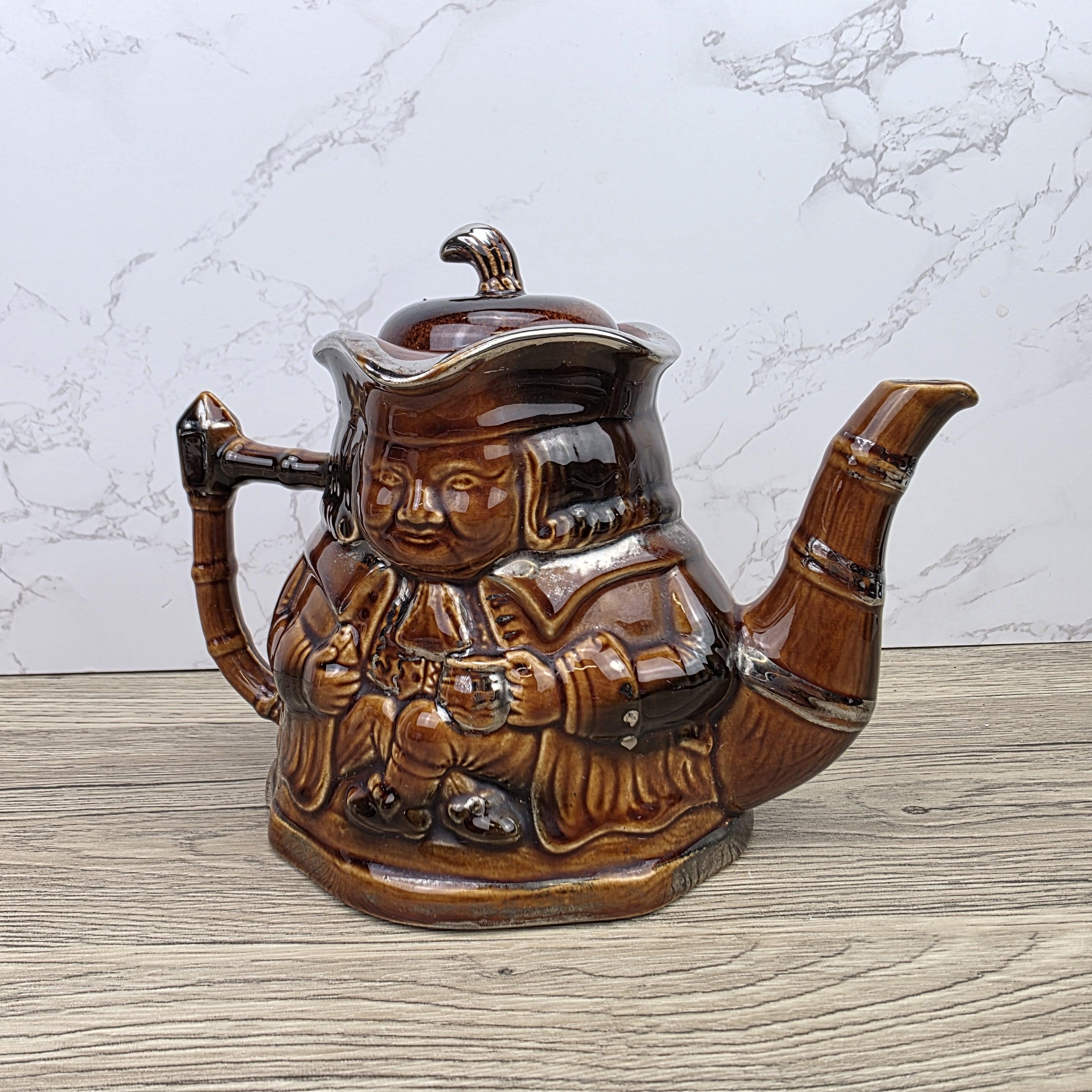 Collectible Character Teapot Price and Kensington Made in England Brown Glazed Vintage Tea Serveware