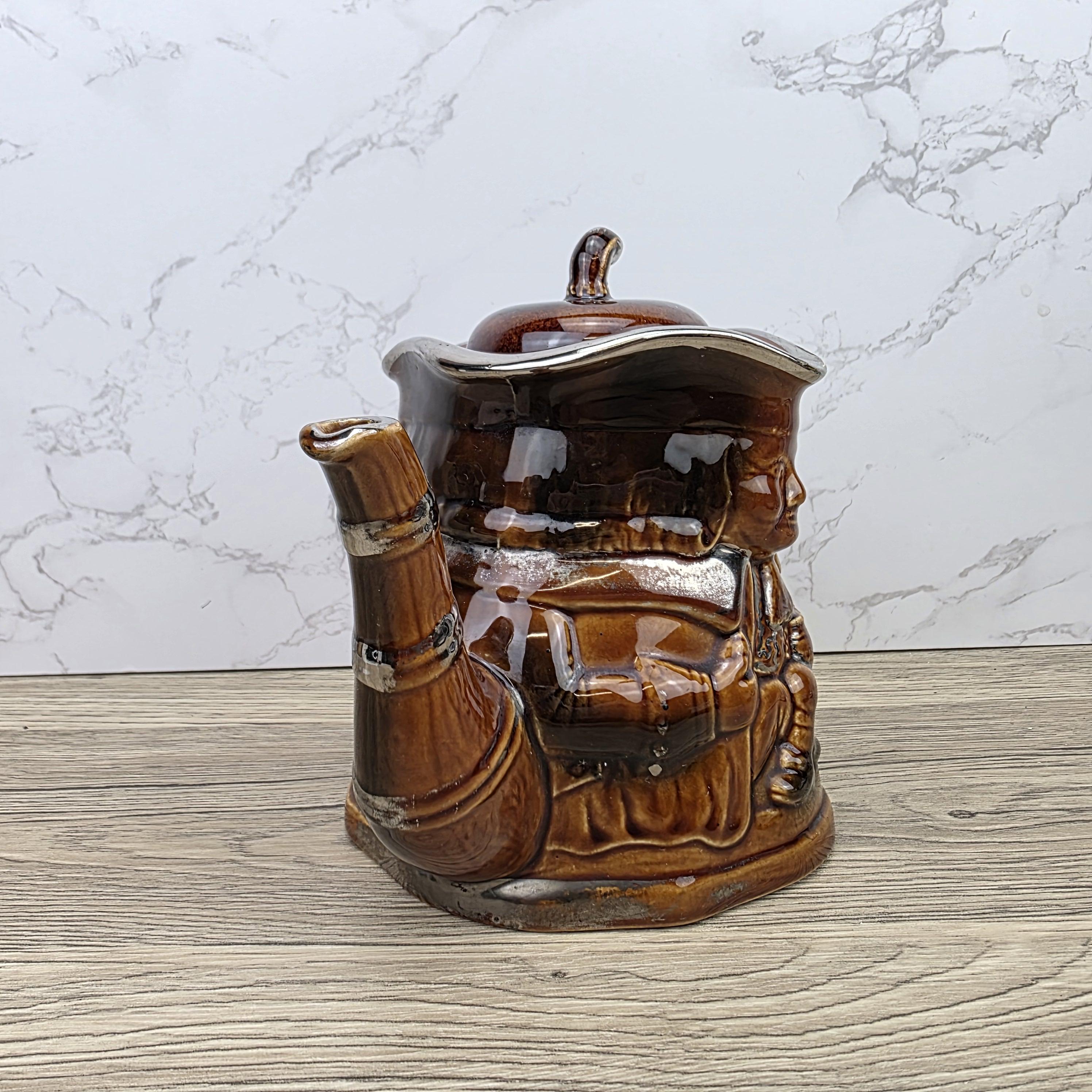 Collectible Character Teapot Price and Kensington Made in England Brown Glazed Vintage Tea Serveware