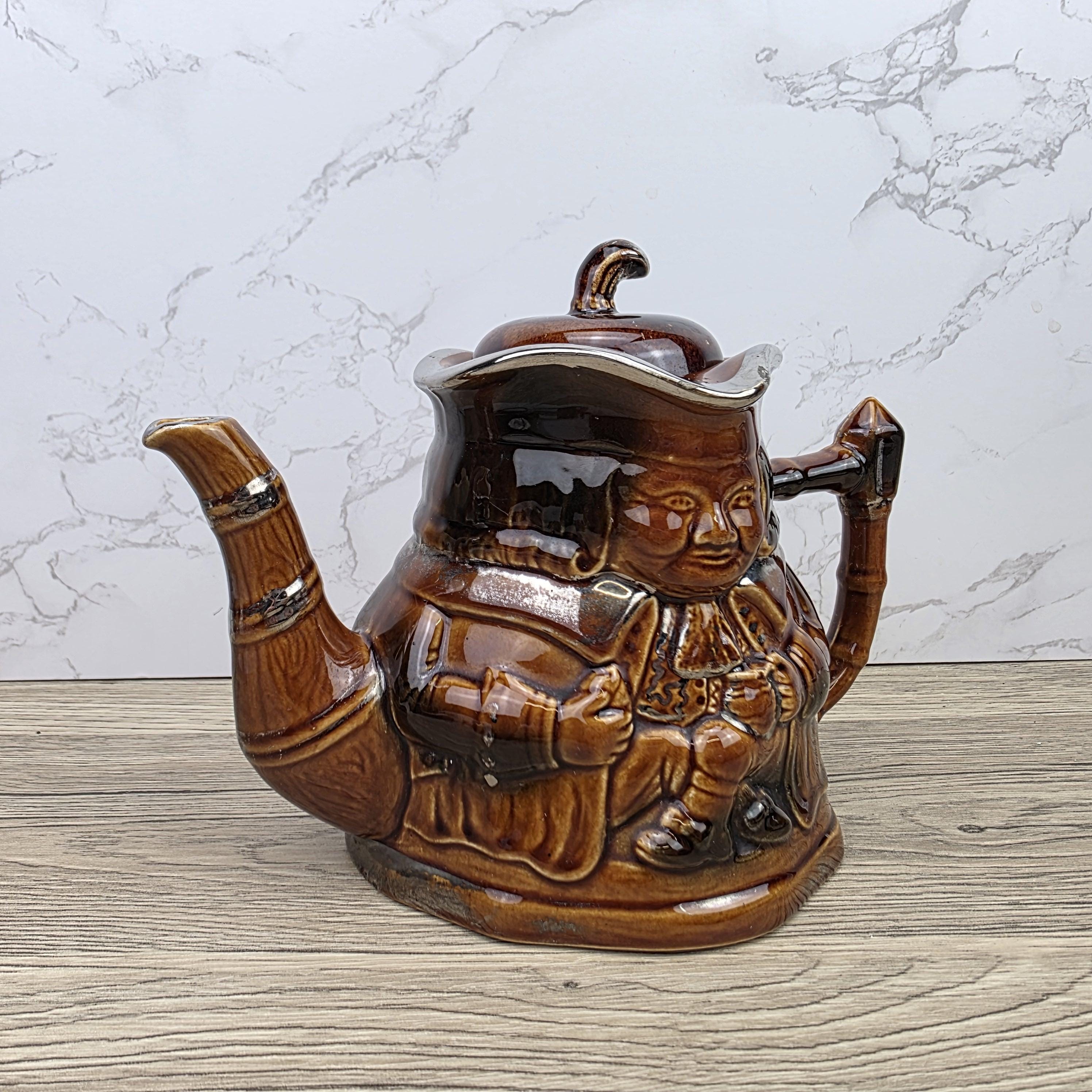 Collectible Character Teapot Price and Kensington Made in England Brown Glazed Vintage Tea Serveware
