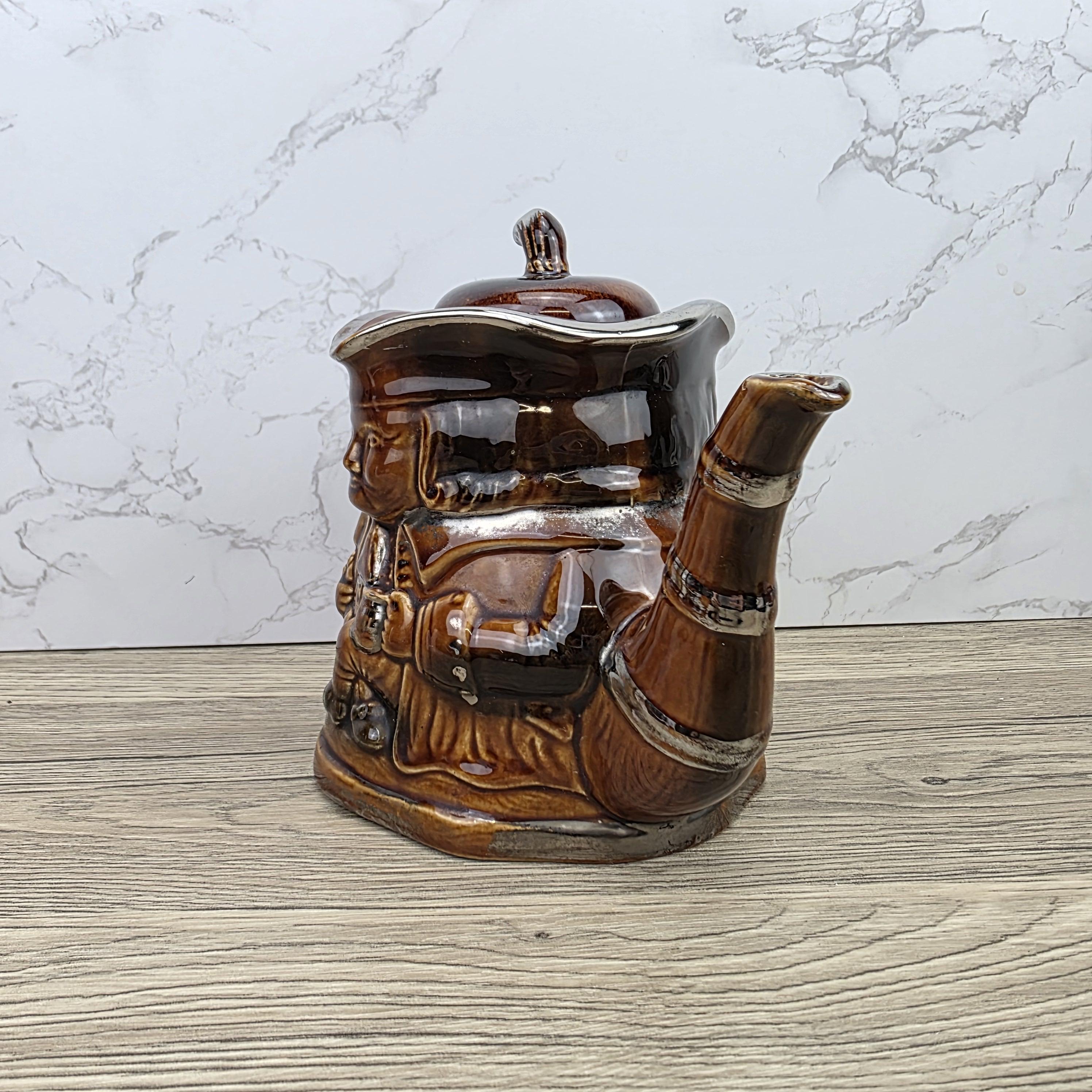 Collectible Character Teapot Price and Kensington Made in England Brown Glazed Vintage Tea Serveware