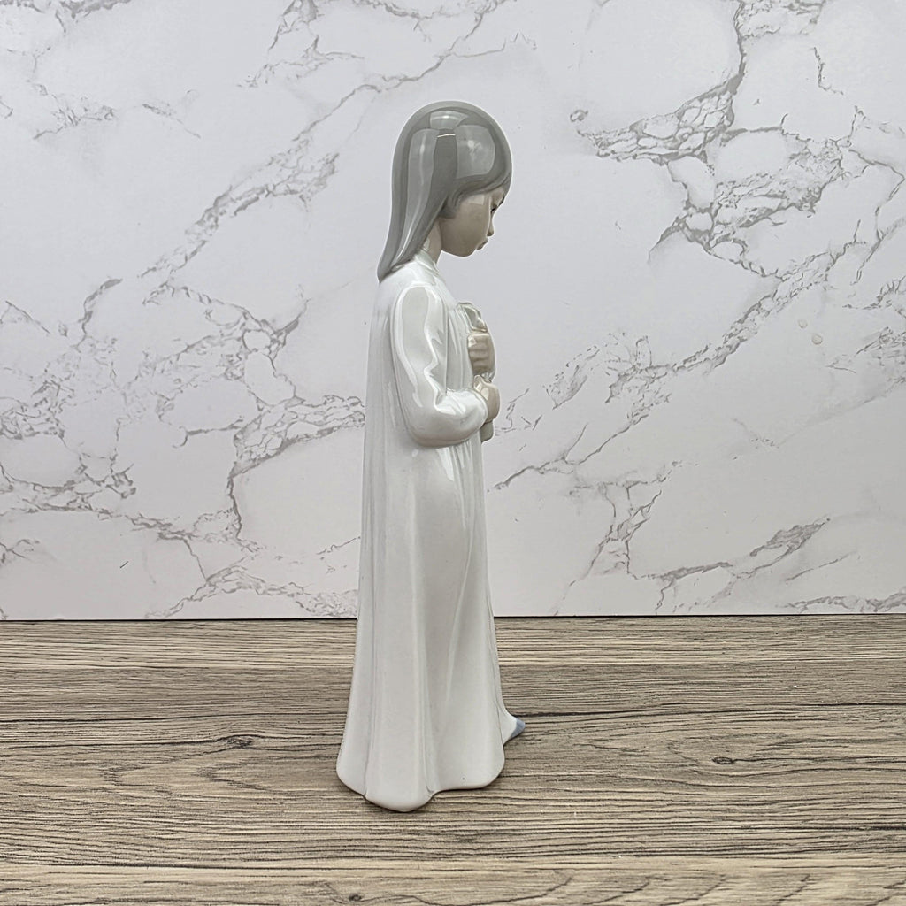 Porcelain Girl Figurine Holding Doll by NAO Lladro | Spain DAISA | A51F Model | 1980s Vintage