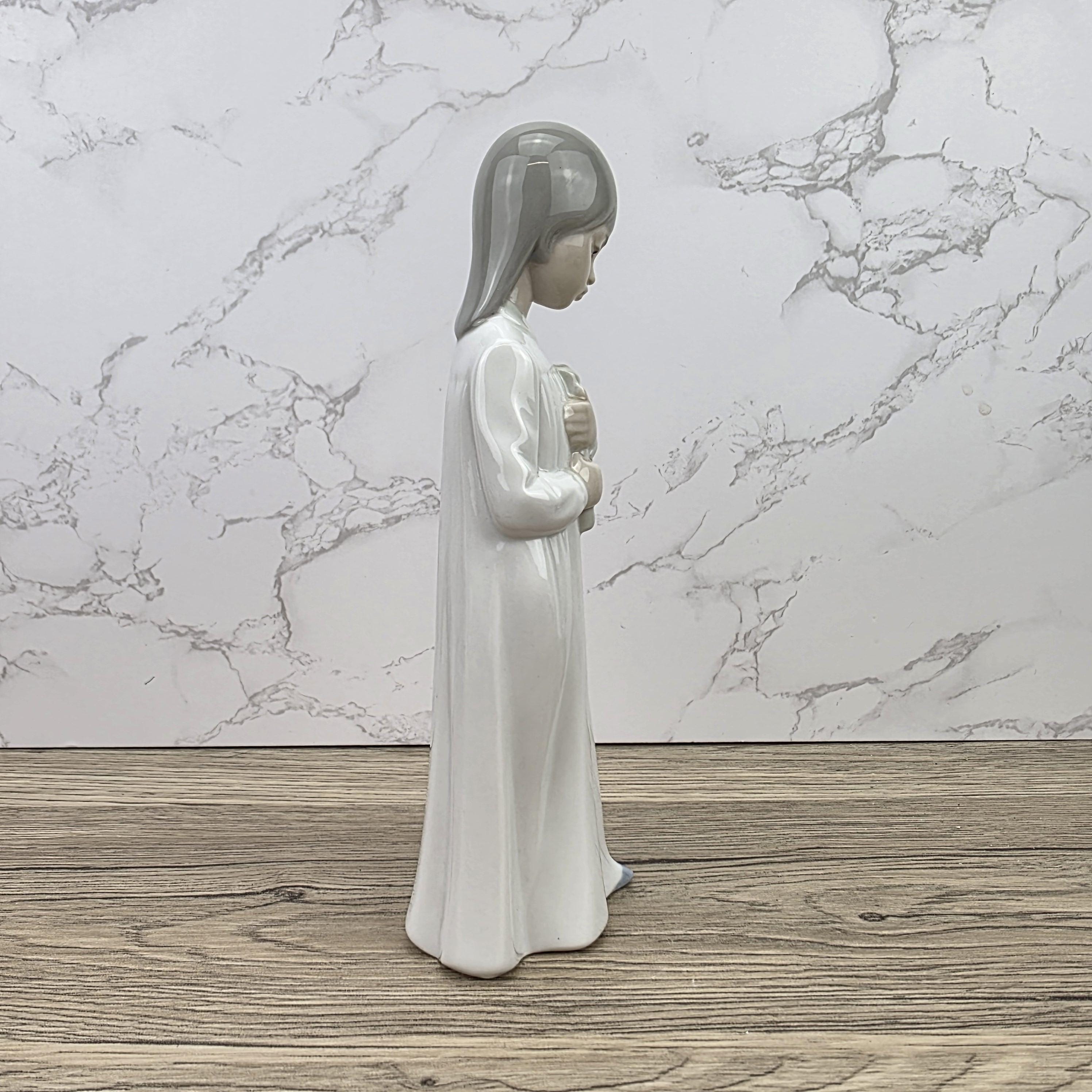 Porcelain Girl Figurine Holding Doll by NAO Lladro | Spain DAISA | A51F Model | 1980s Vintage