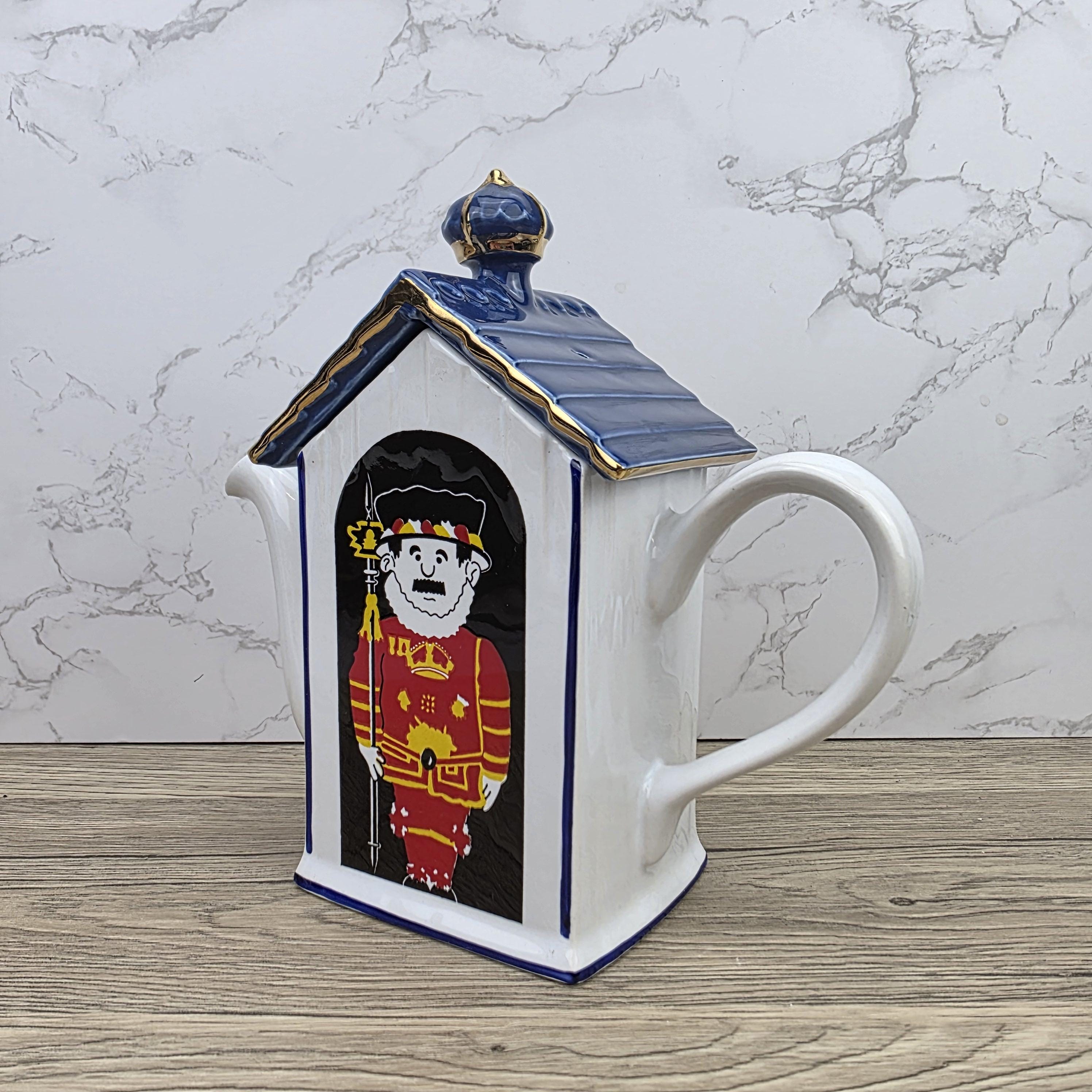 House Shaped Teapot Price Kensington Made in England | Cottage Design | Blue Ceramic Tea Pot