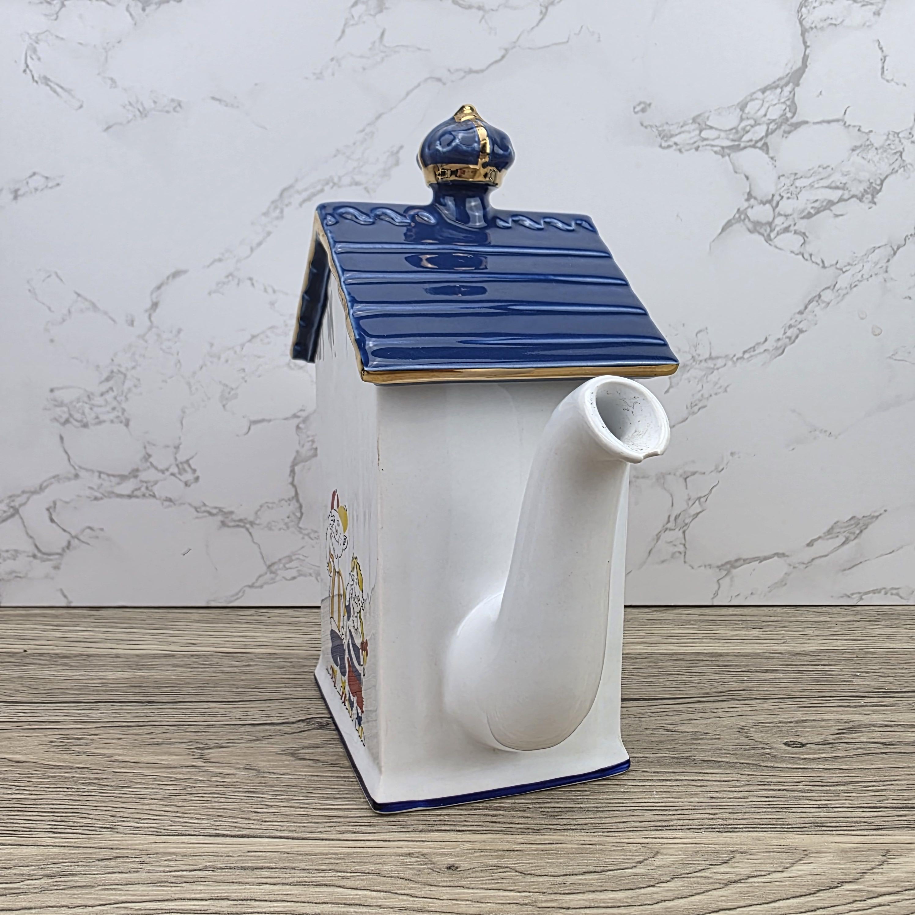 House Shaped Teapot Price Kensington Made in England | Cottage Design | Blue Ceramic Tea Pot