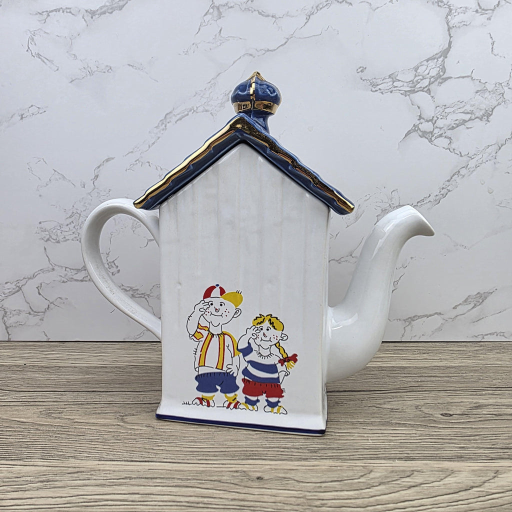 House Shaped Teapot Price Kensington Made in England | Cottage Design | Blue Ceramic Tea Pot