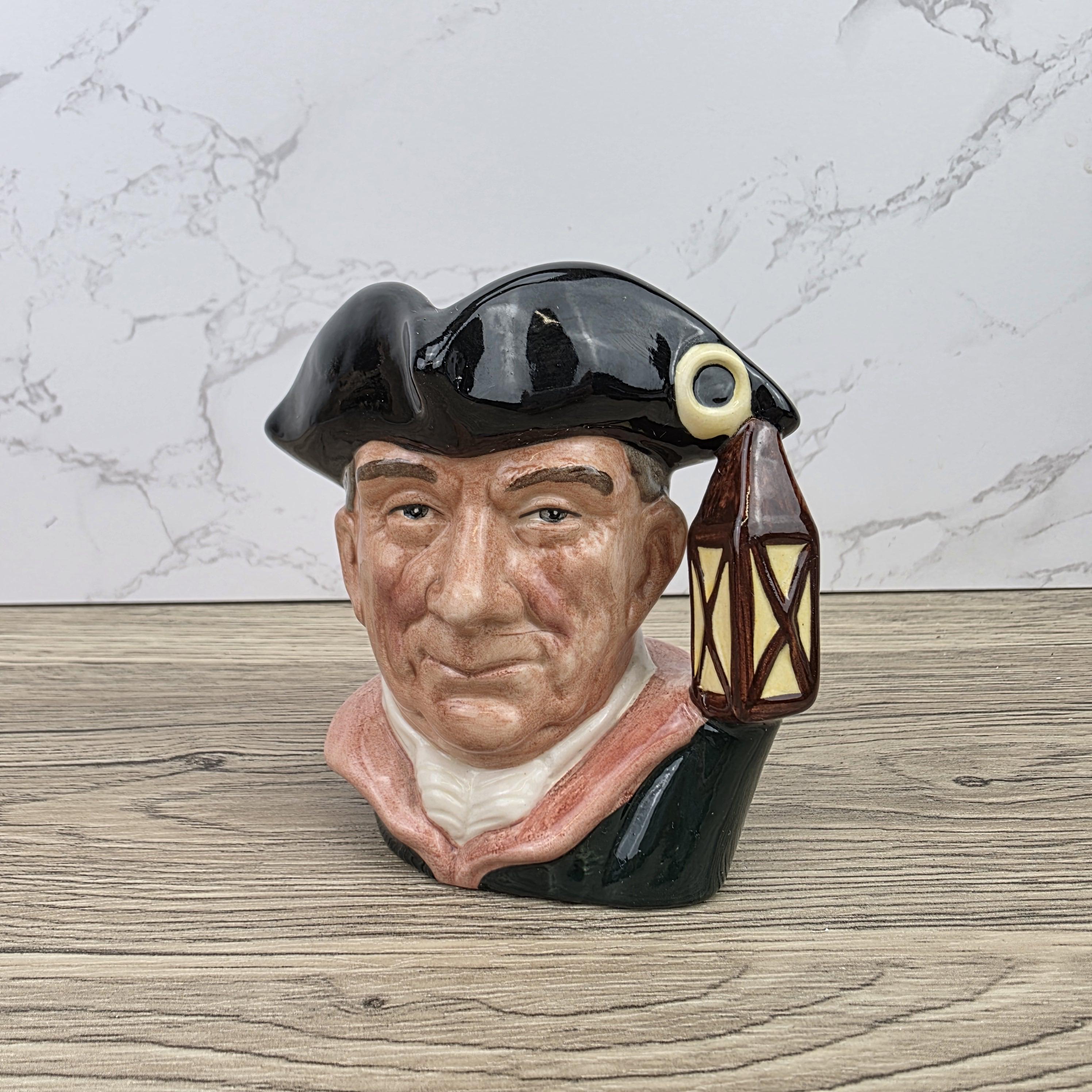 Character Jug Toby Pitcher Royal Doulton Night Watchman D6576 Vintage English Pottery Collectible 1962