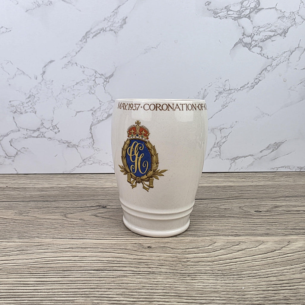 Antique King George VI Queen Elizabeth Coronation May 1937 Solian Ware English Pottery Mug