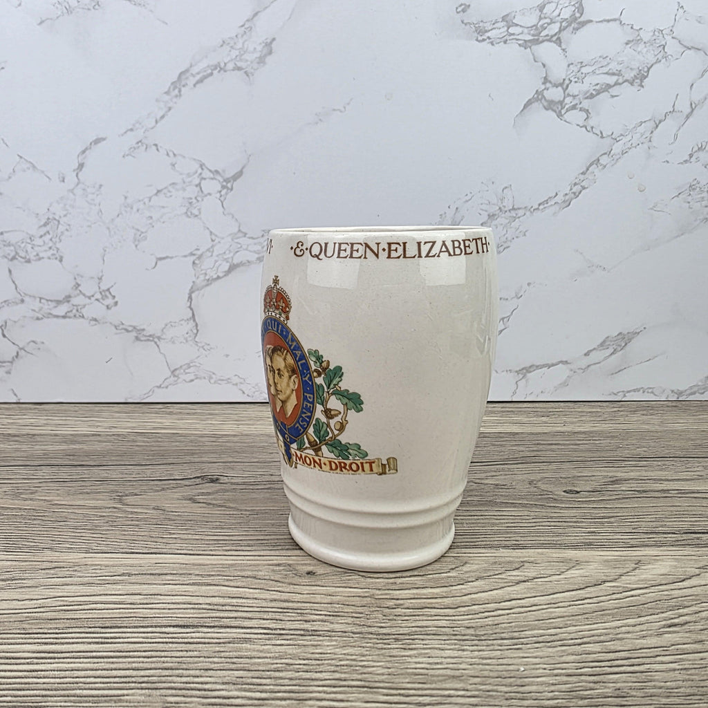 Antique King George VI Queen Elizabeth Coronation May 1937 Solian Ware English Pottery Mug