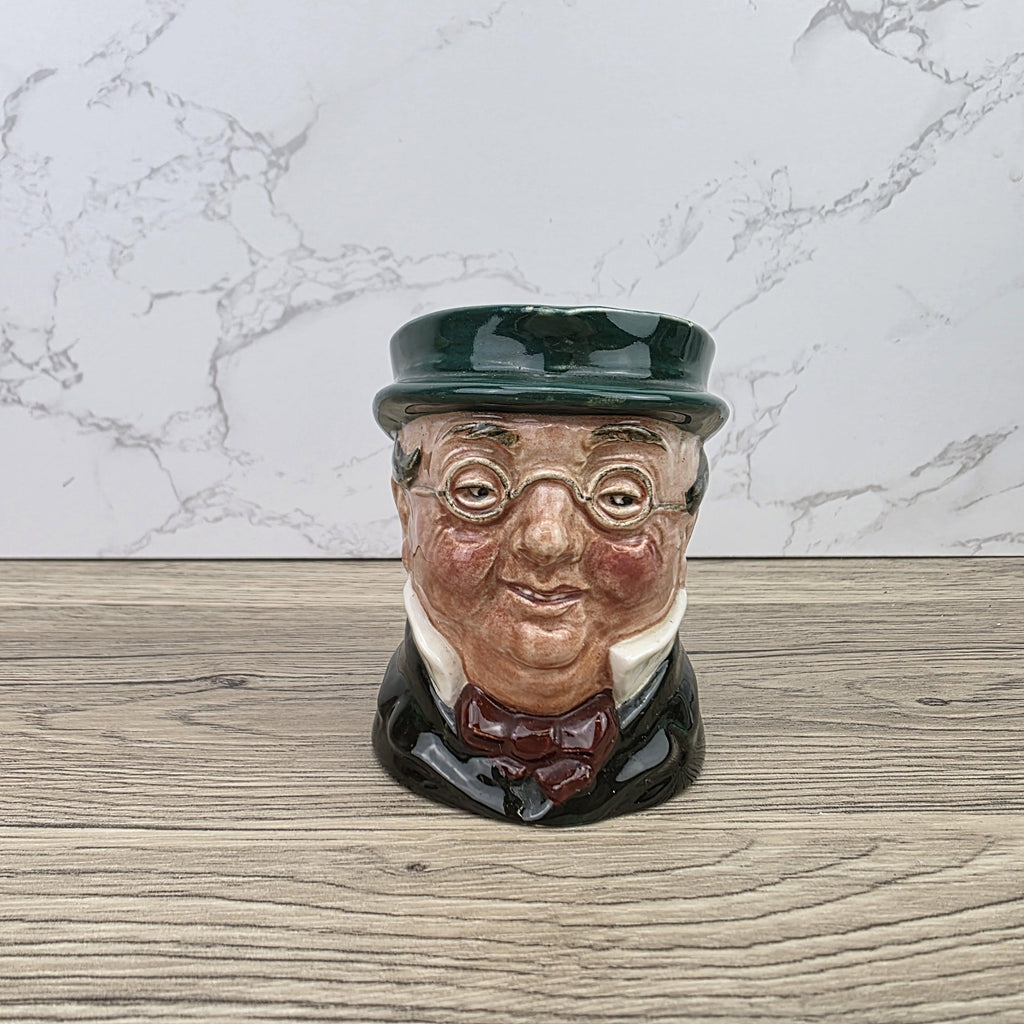 Vintage Royal Doulton Toby Character Jug 1939 English Pottery Mug Green Hat Gentleman Face