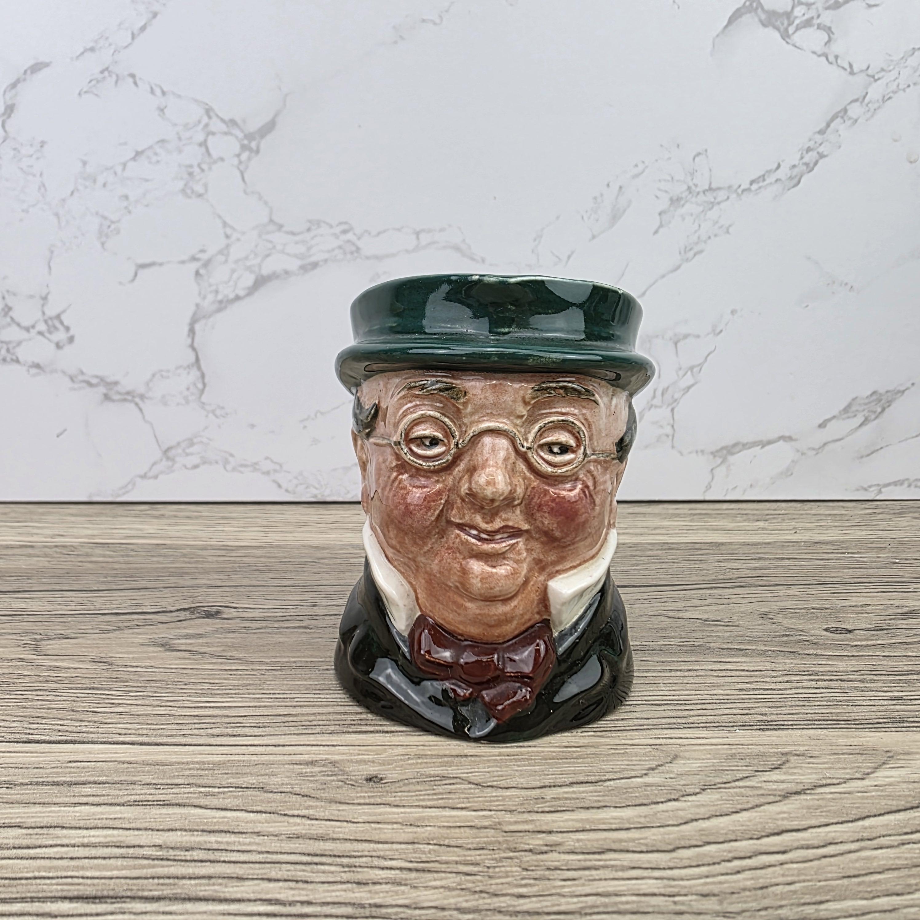 Vintage Royal Doulton Toby Character Jug 1939 English Pottery Mug Green Hat Gentleman Face