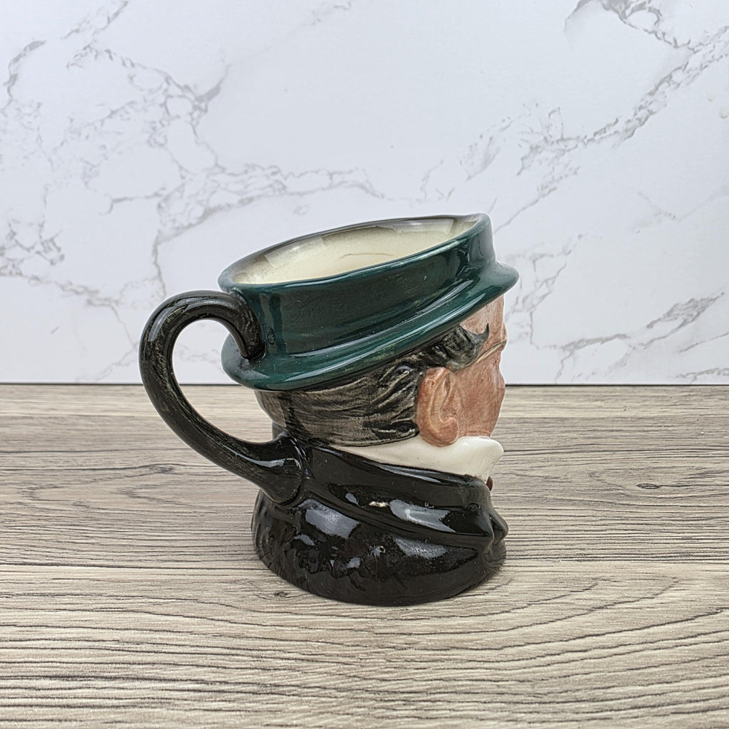 Vintage Royal Doulton Toby Character Jug 1939 English Pottery Mug Green Hat Gentleman Face