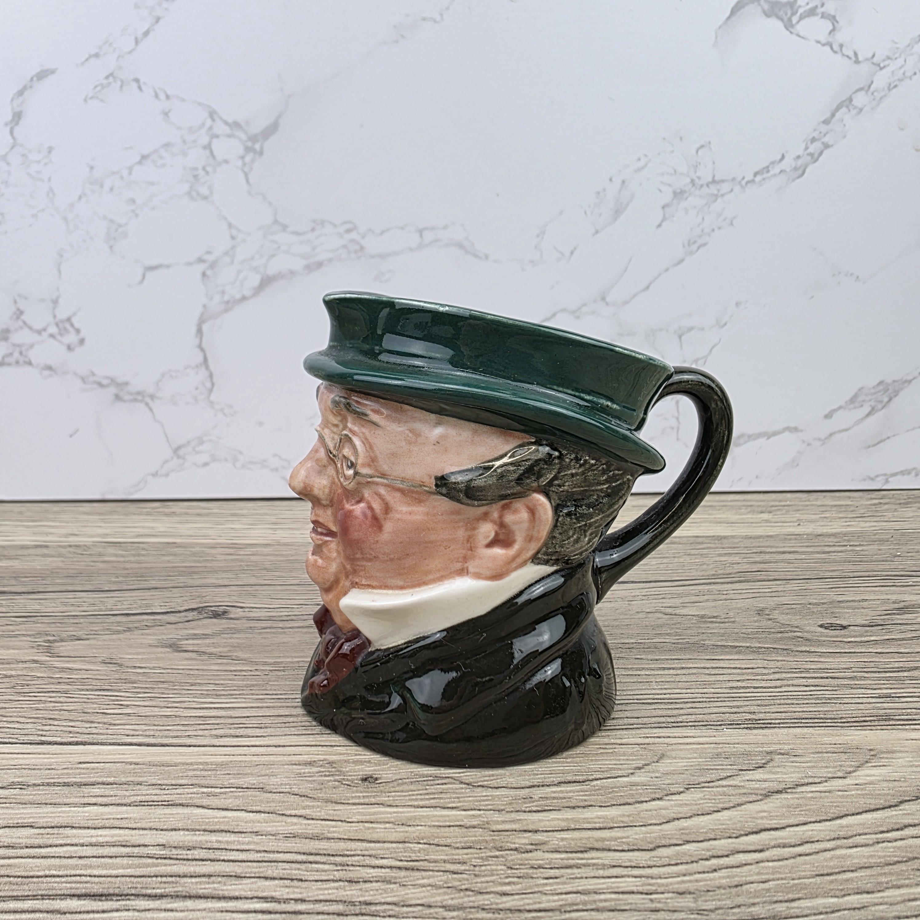 Vintage Royal Doulton Toby Character Jug 1939 English Pottery Mug Green Hat Gentleman Face