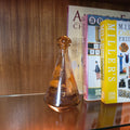 Vintage Amber Glass Decanter with Stopper | Fox Hunting Scene | Mid Century Bar Display Bottle