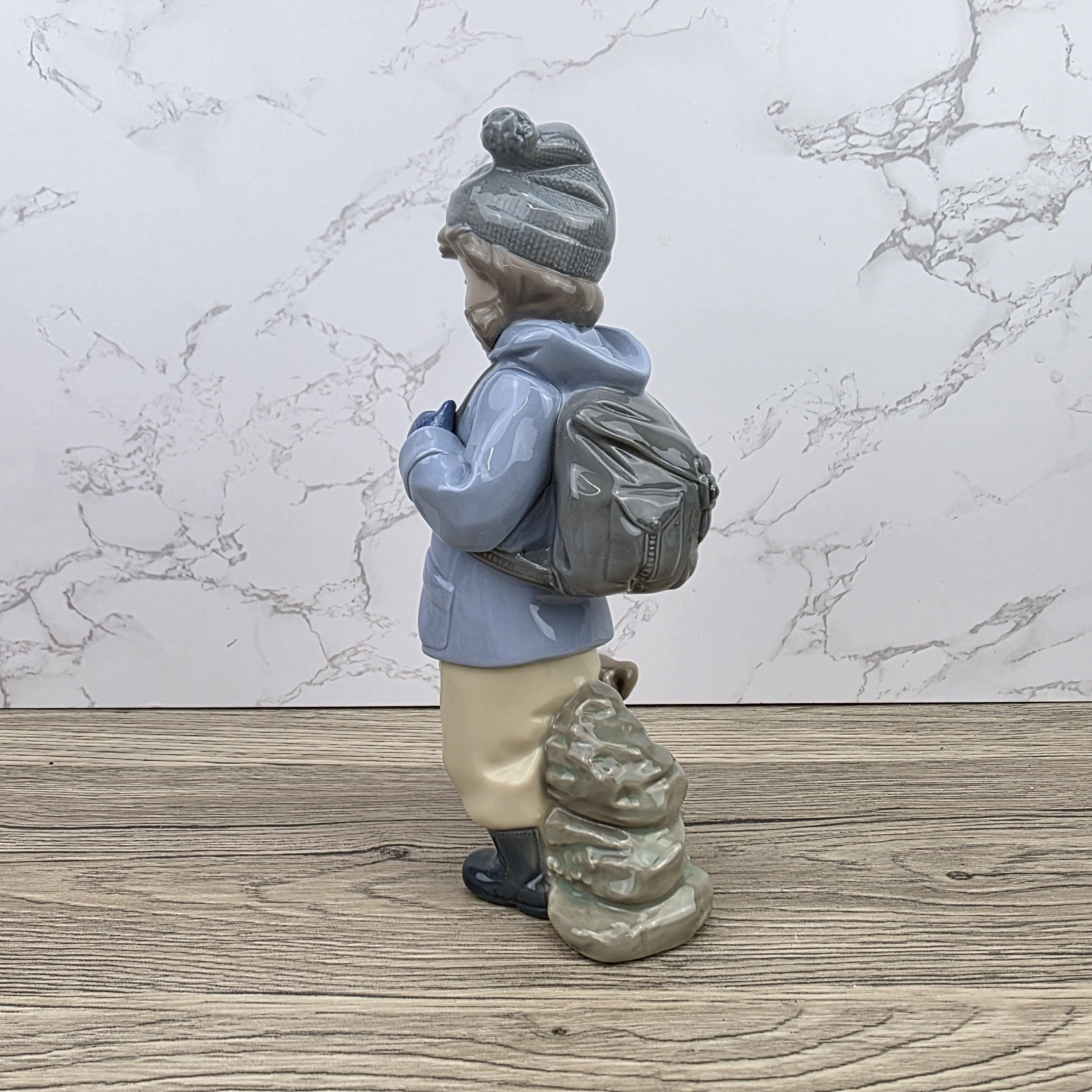 NAO Porcelain Child Figurine with Dog | Handmade Valencia Spain | Late 20th Century Collectible Sculpture