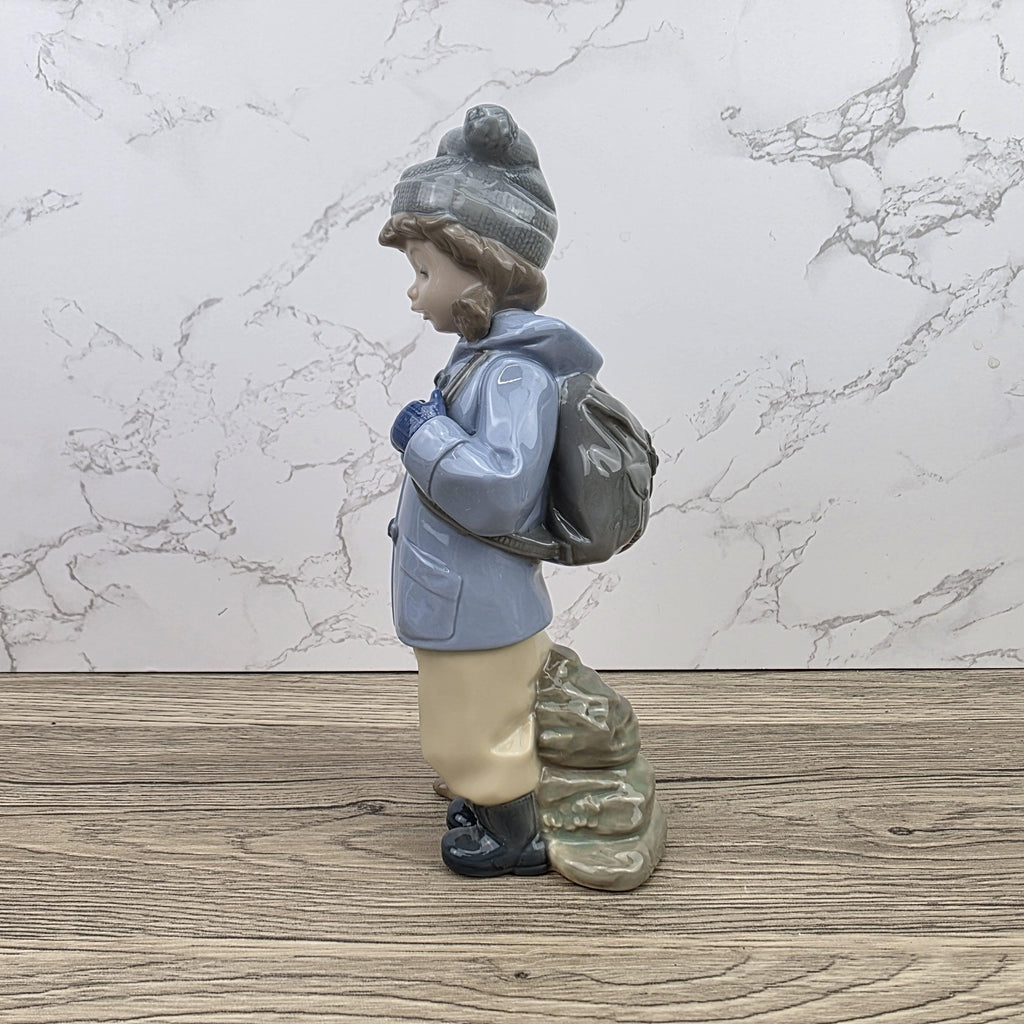 NAO Porcelain Child Figurine with Dog | Handmade Valencia Spain | Late 20th Century Collectible Sculpture