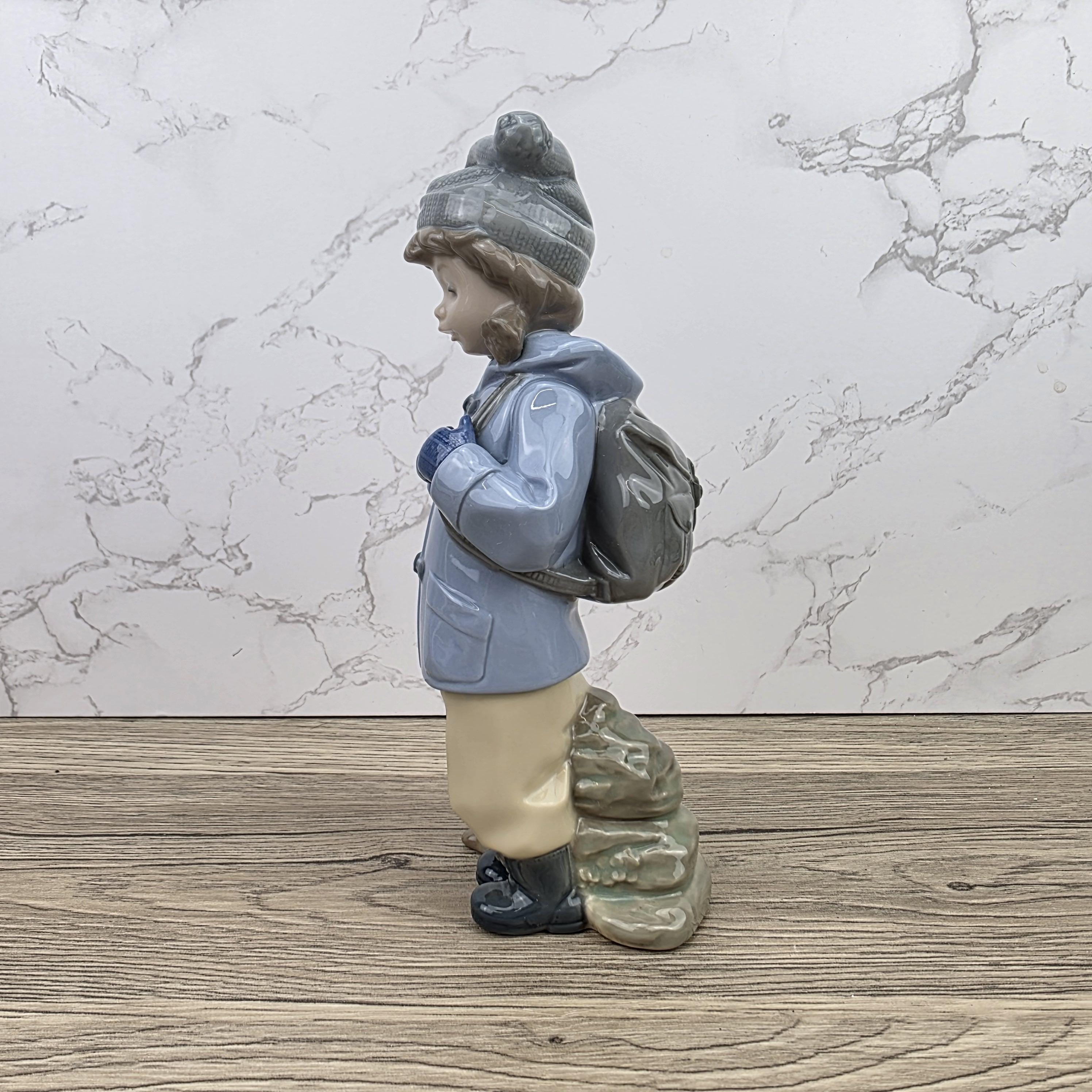 NAO Porcelain Child Figurine with Dog | Handmade Valencia Spain | Late 20th Century Collectible Sculpture