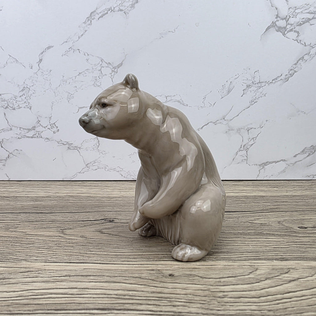 Lladro Polar Bear Porcelain Figurine A-161 | Hand Made in Spain | Vintage Wildlife Decor 1970s