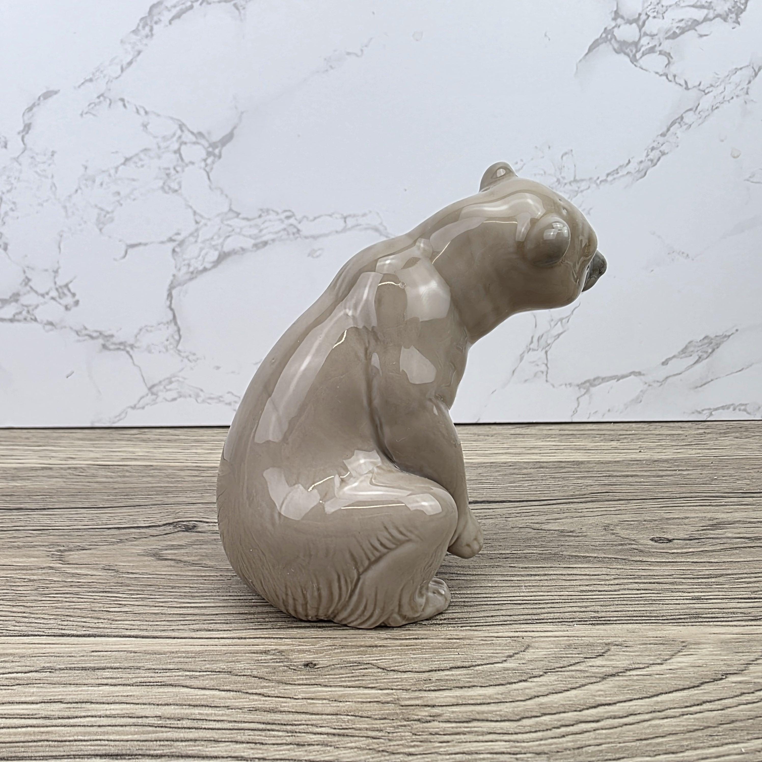 Lladro Polar Bear Porcelain Figurine A-161 | Hand Made in Spain | Vintage Wildlife Decor 1970s