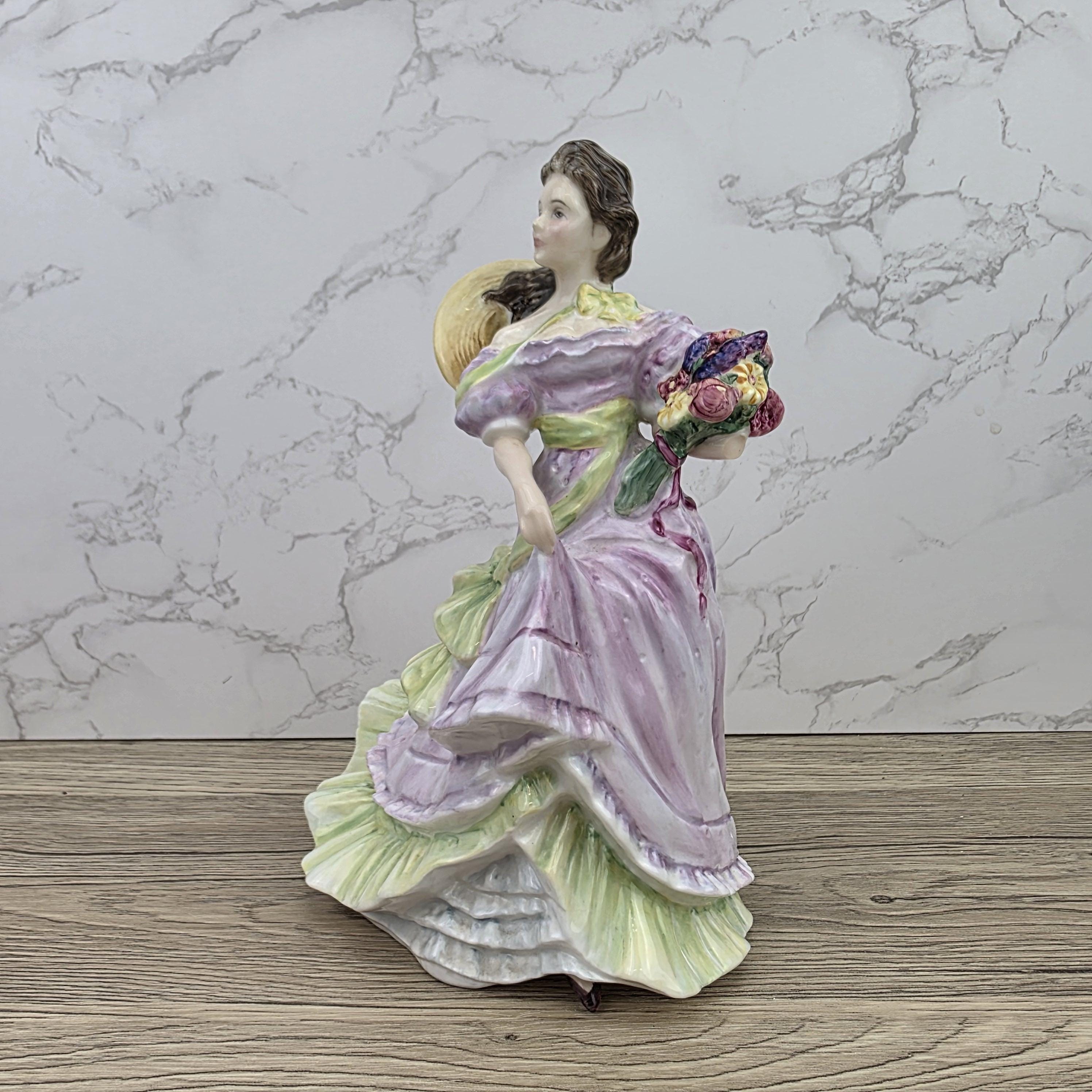 Porcelain Lady Figurine Royal Doulton Summertime HN3478 | Hand Decorated England | 1993 Collectible