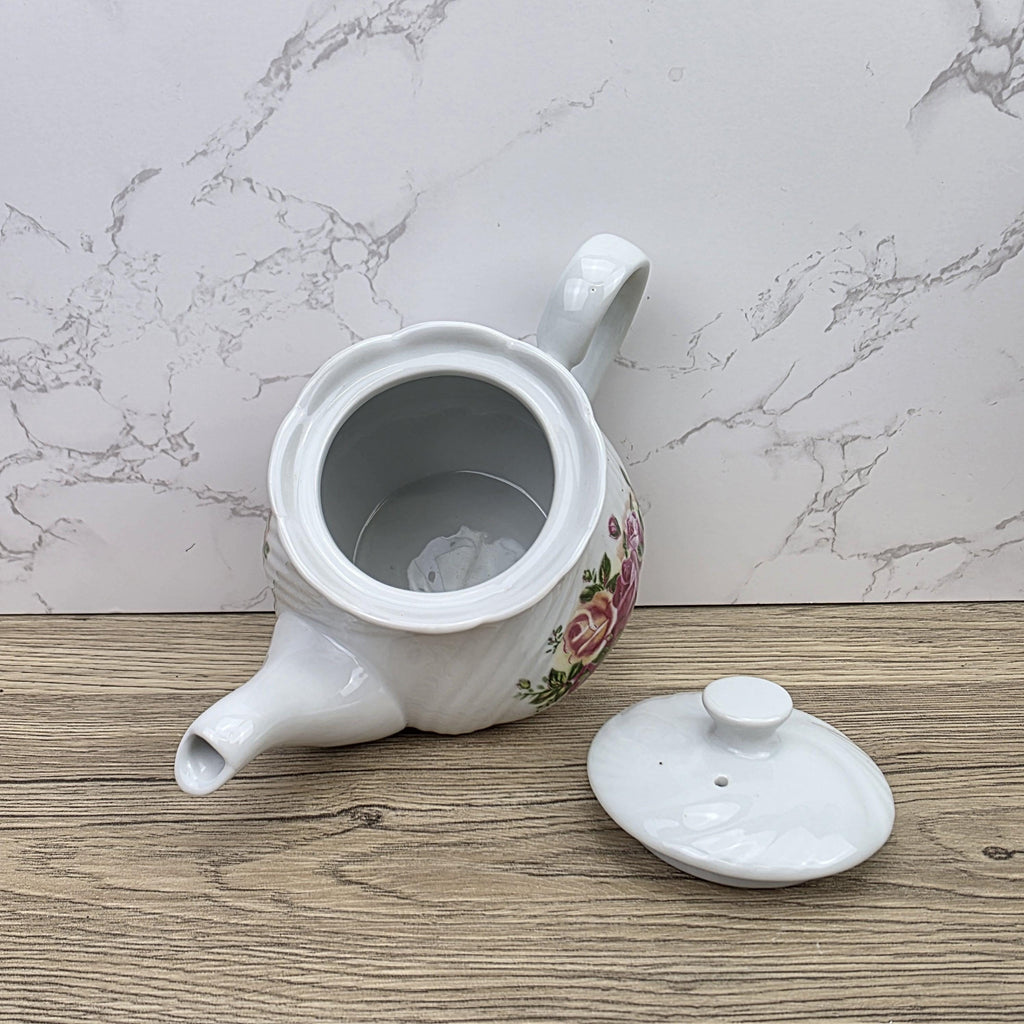 Floral Rose Porcelain Teapot - Old Country Roses Style