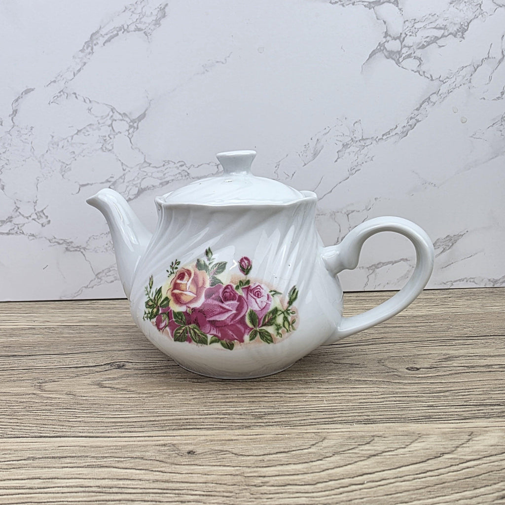Floral Rose Porcelain Teapot - Old Country Roses Style