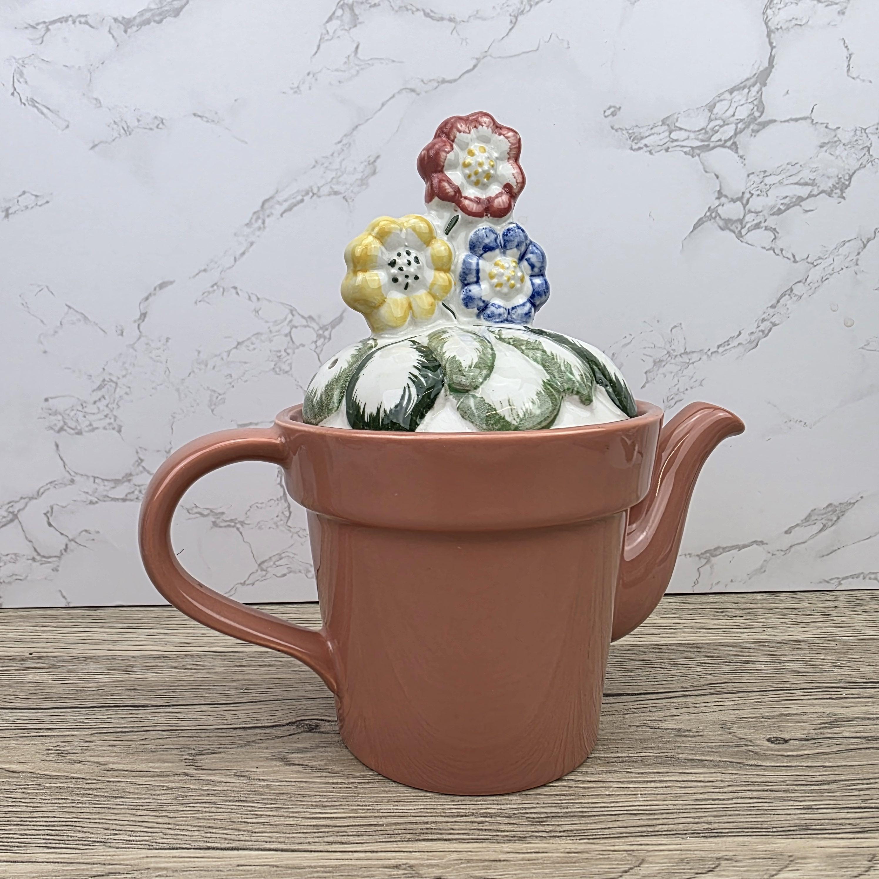 Vintage Planter Teapot With Lid, Price Kensington Made in England, Floral Ceramic Tea Pot