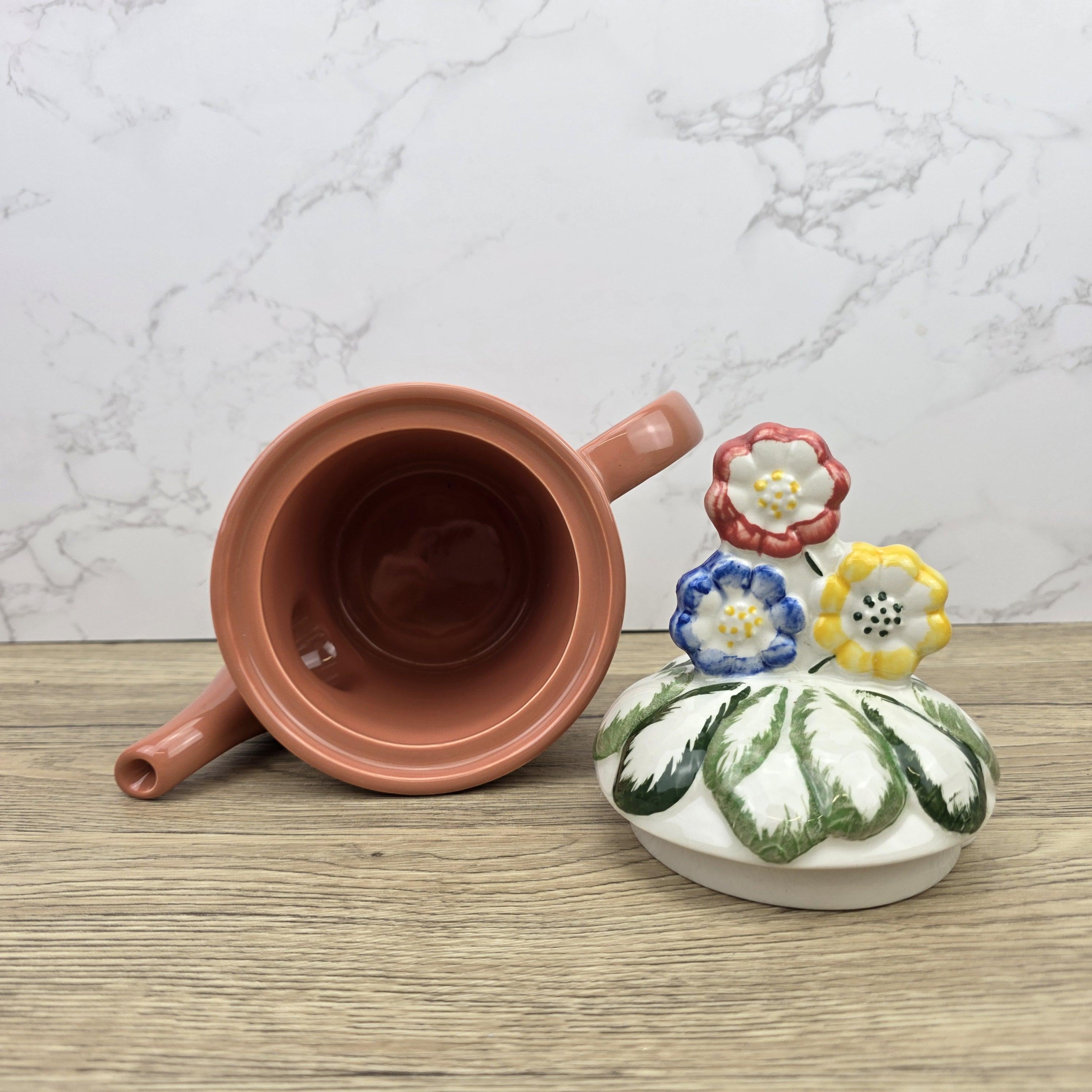 Vintage Planter Teapot With Lid, Price Kensington Made in England, Floral Ceramic Tea Pot