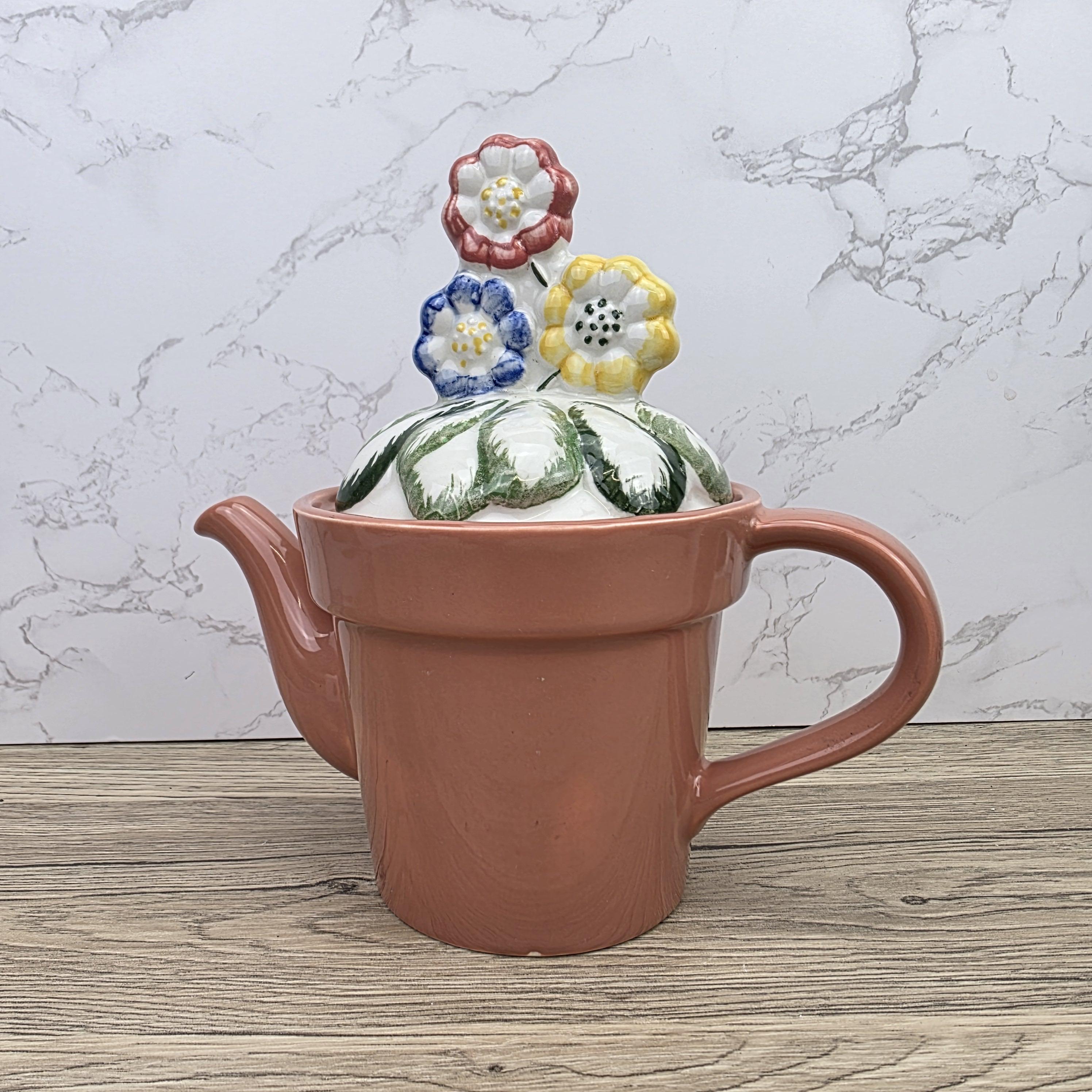 Vintage Planter Teapot With Lid, Price Kensington Made in England, Floral Ceramic Tea Pot