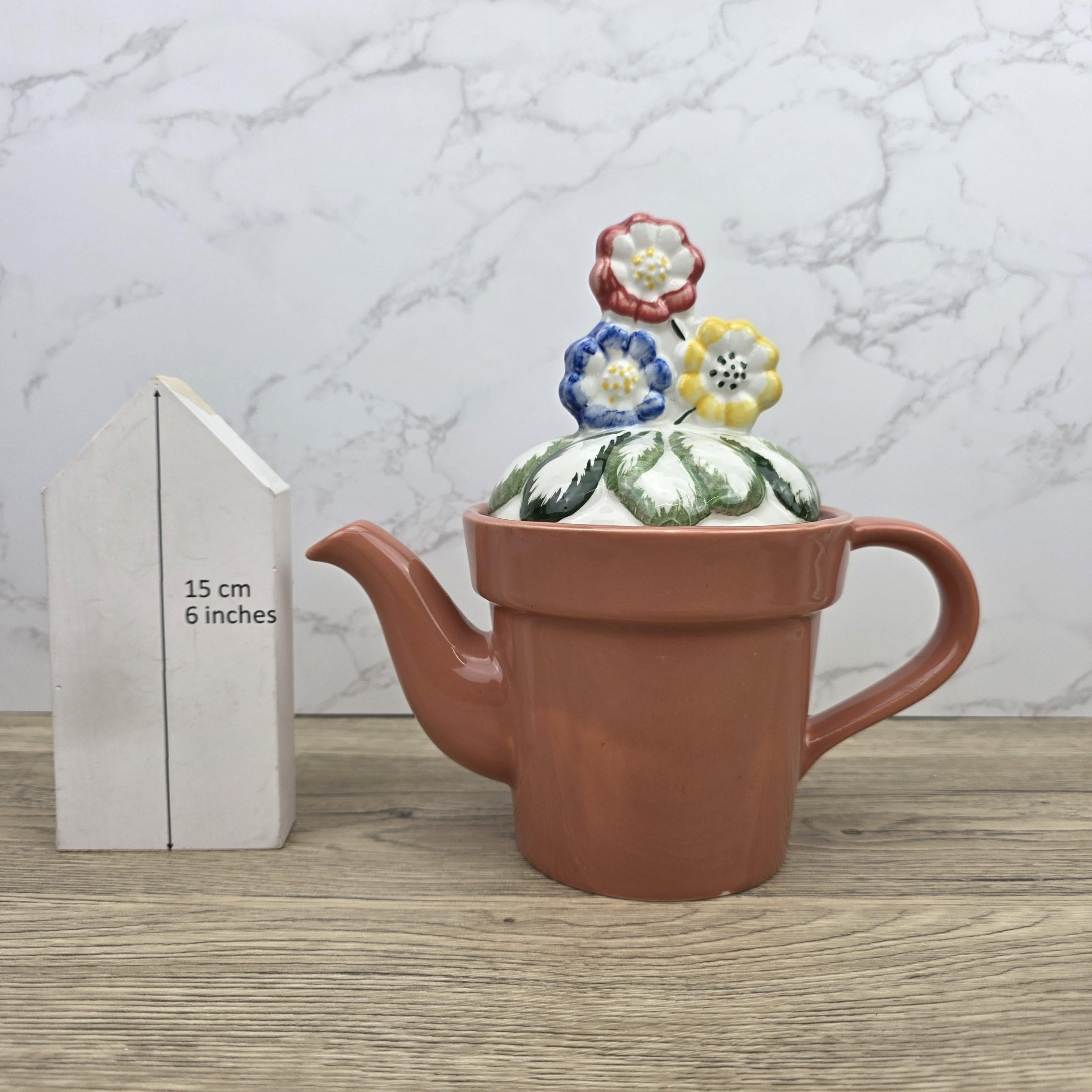 Vintage Planter Teapot With Lid, Price Kensington Made in England, Floral Ceramic Tea Pot