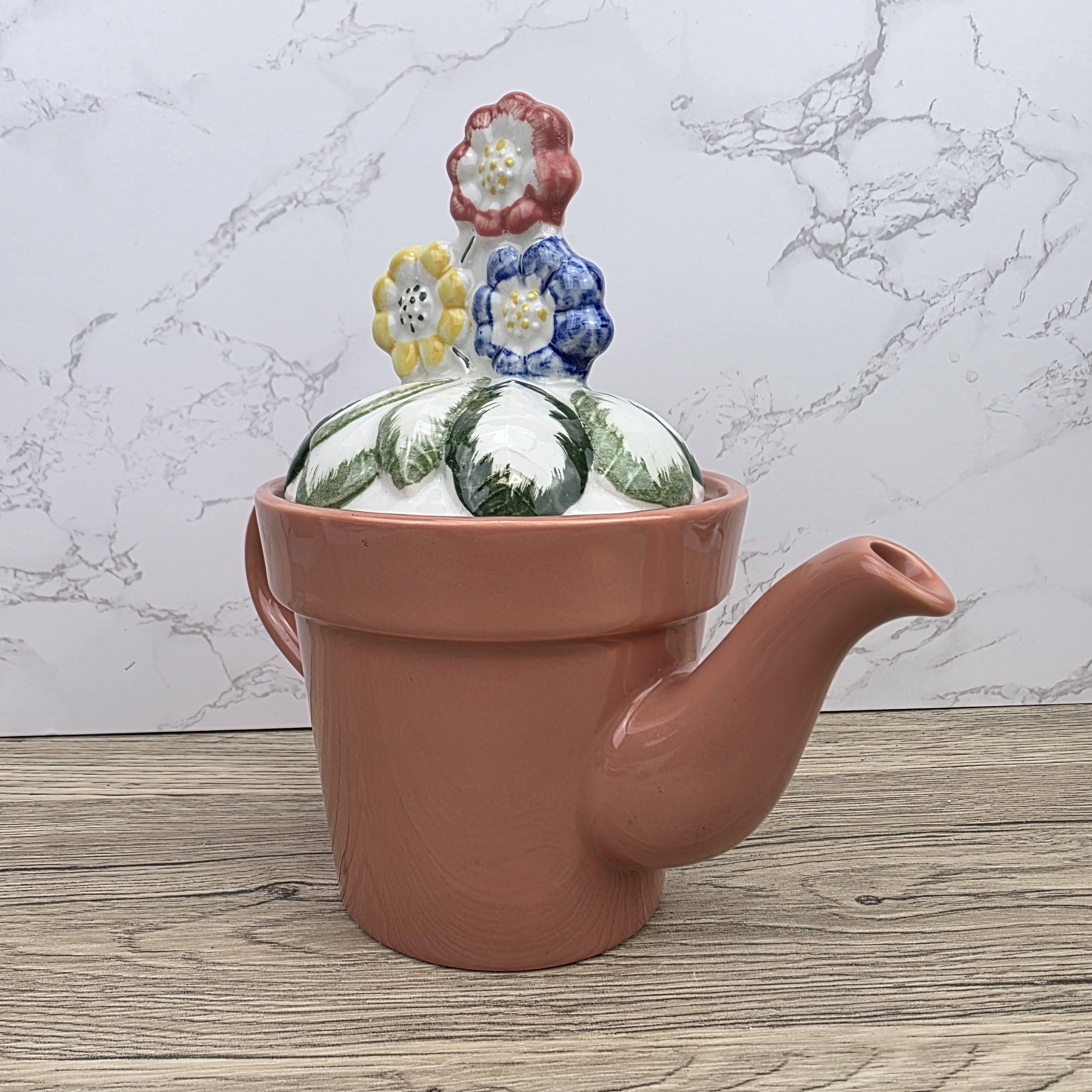 Vintage Planter Teapot With Lid, Price Kensington Made in England, Floral Ceramic Tea Pot