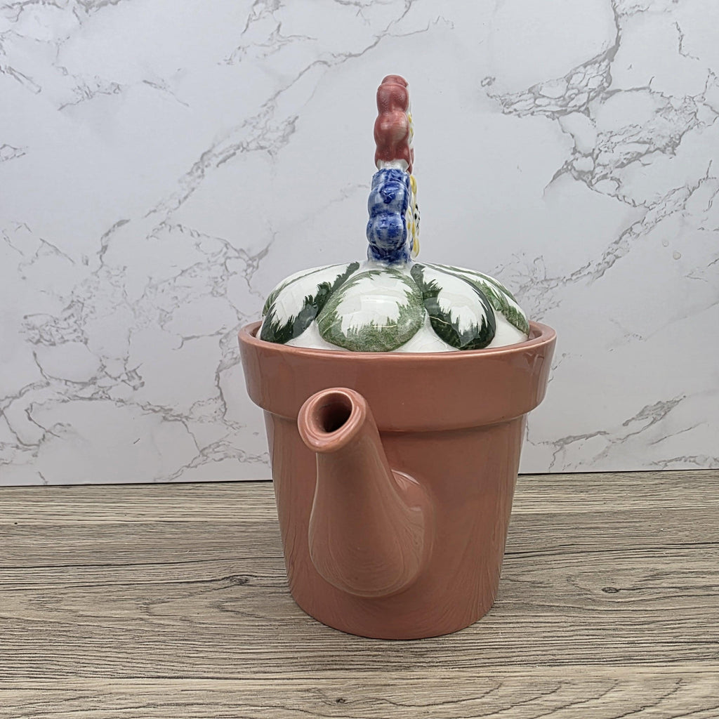 Vintage Planter Teapot With Lid, Price Kensington Made in England, Floral Ceramic Tea Pot