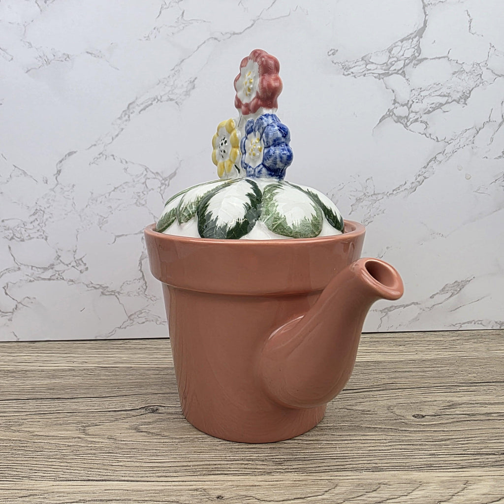 Vintage Planter Teapot With Lid, Price Kensington Made in England, Floral Ceramic Tea Pot