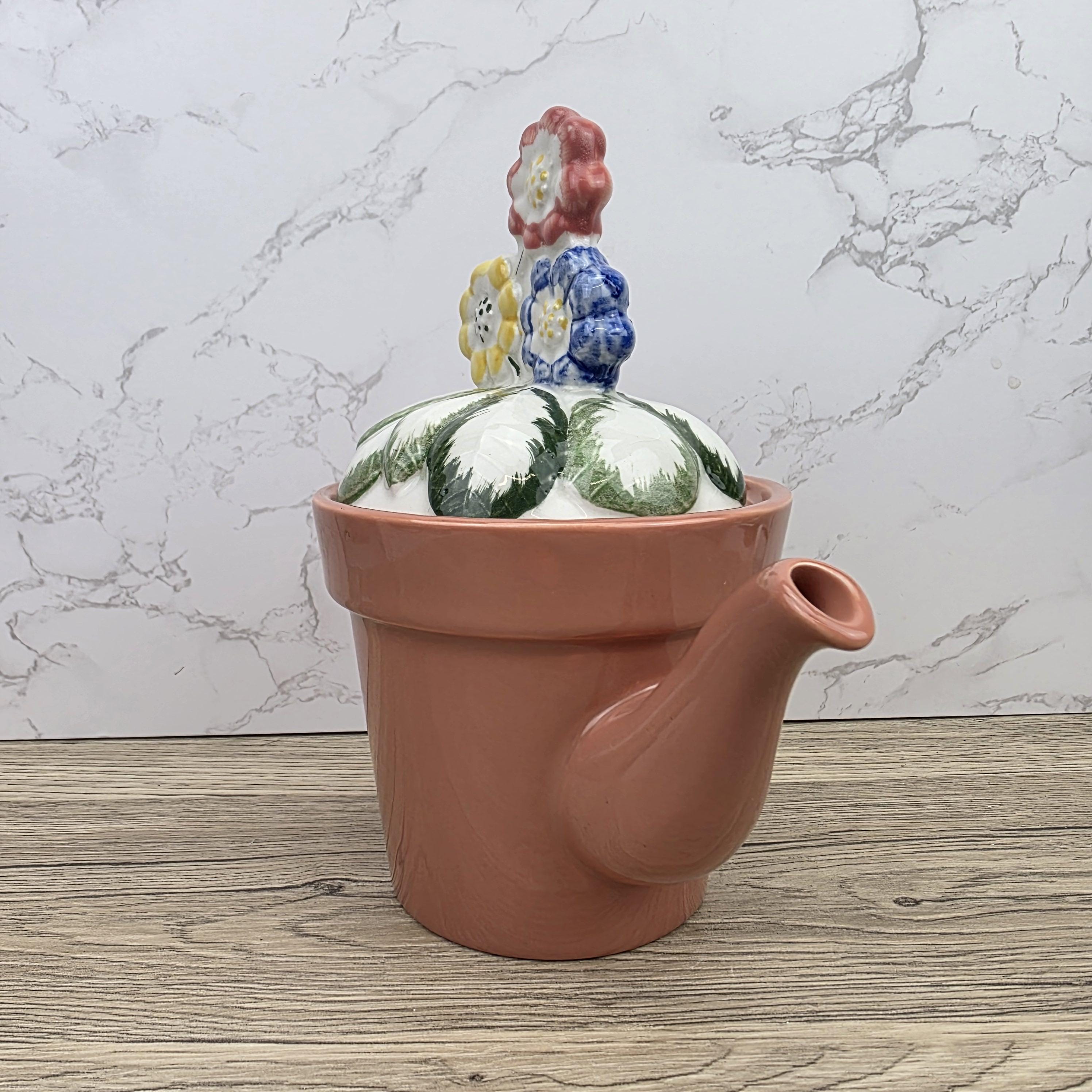 Vintage Planter Teapot With Lid, Price Kensington Made in England, Floral Ceramic Tea Pot