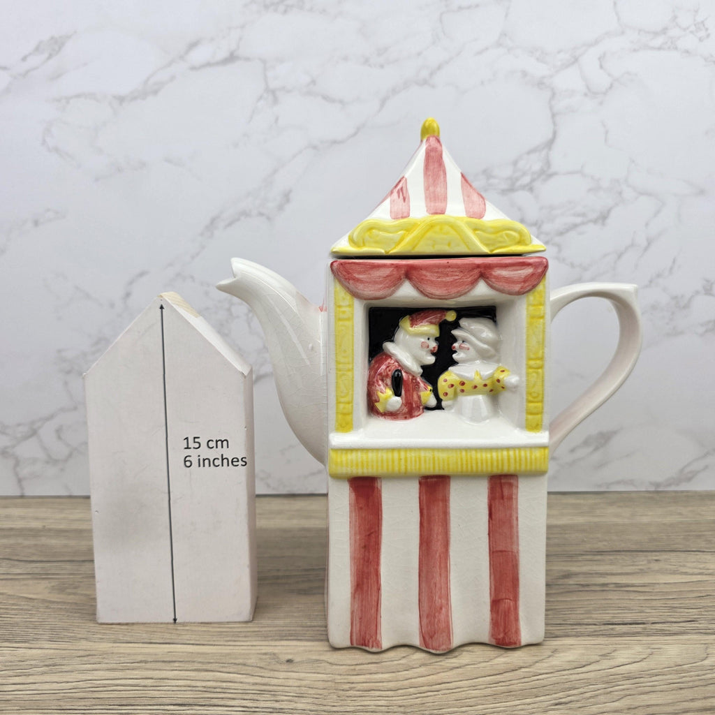 Vintage Swineside Ceramics Circus Tent Ceramic Teapot With Lid Carnival Booth Collectible Tea Pot