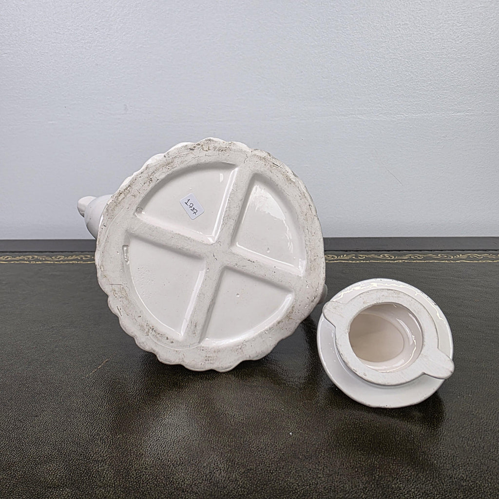 Novelty Porcelain Teapot with Fruit Lid Decorative Table Teaware Collectible Kitchen Display Piece 1990s