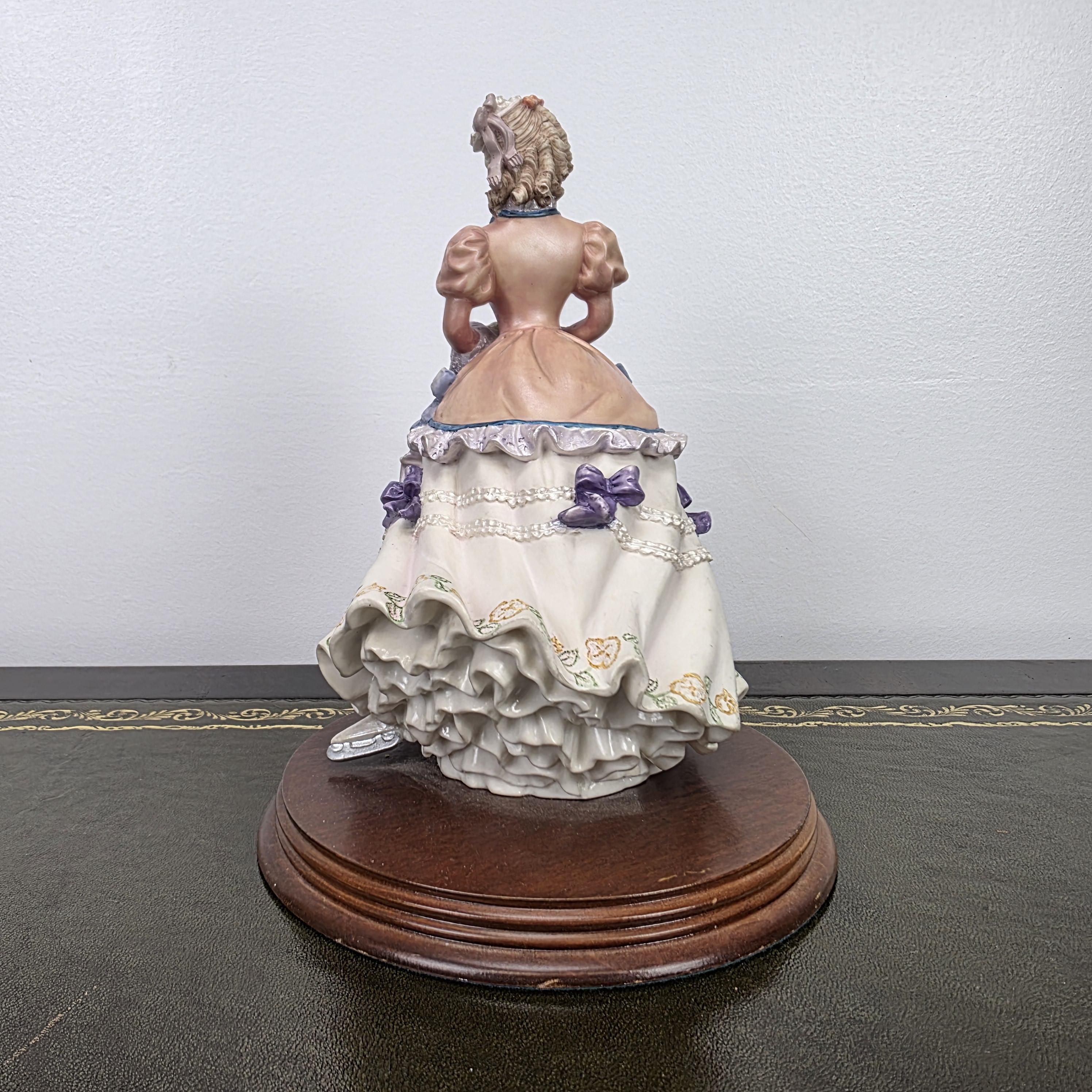Victorian Lady Skater Figurine Leonardo 1996 Resin Sculpture | Collectible Display Piece Home Vintage Decor
