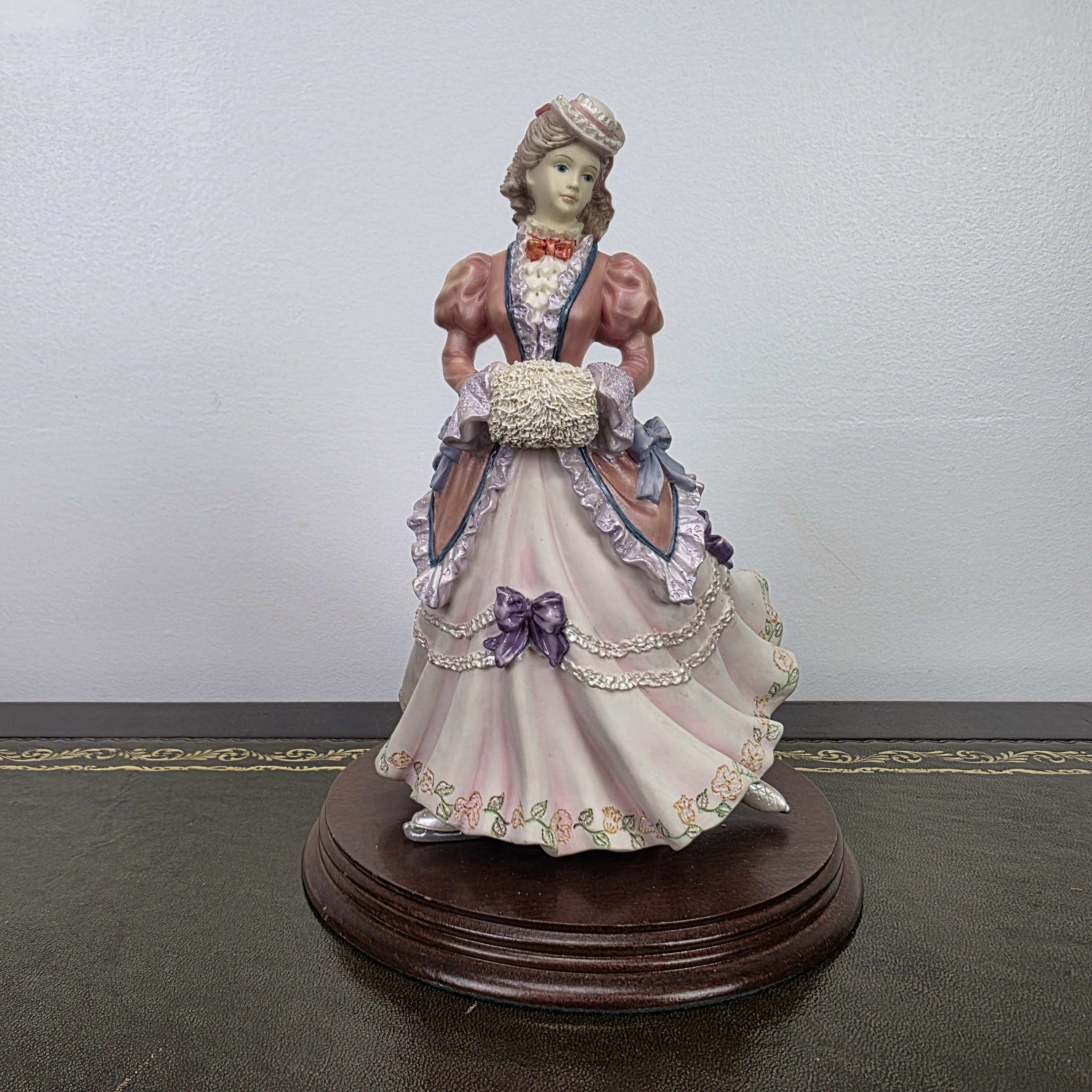 Victorian Lady Skater Figurine Leonardo 1996 Resin Sculpture | Collectible Display Piece Home Vintage Decor