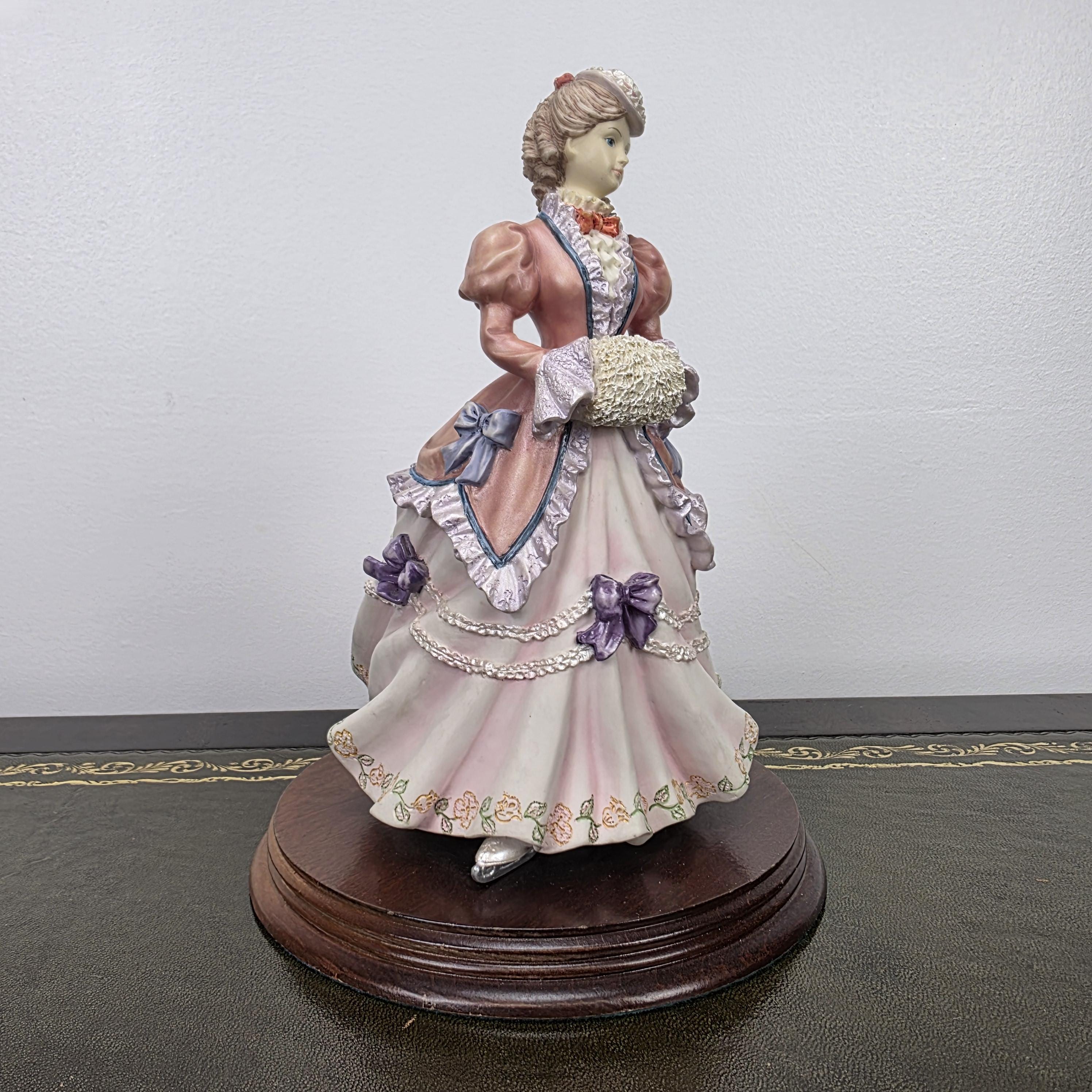 Victorian Lady Skater Figurine Leonardo 1996 Resin Sculpture | Collectible Display Piece Home Vintage Decor