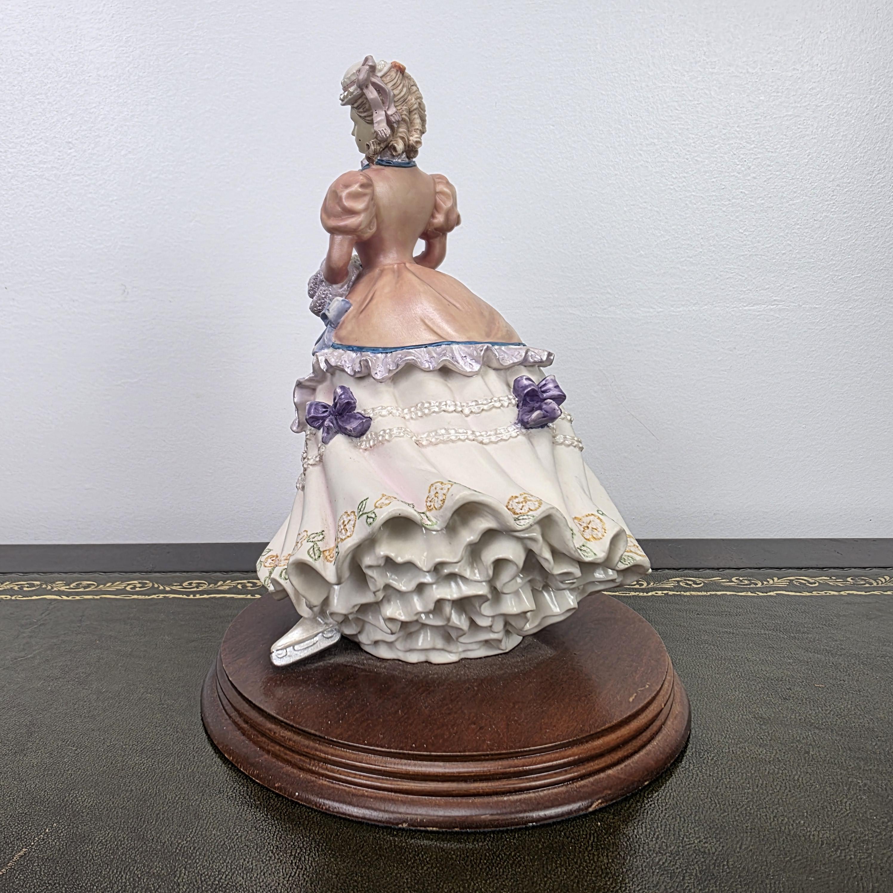 Victorian Lady Skater Figurine Leonardo 1996 Resin Sculpture | Collectible Display Piece Home Vintage Decor