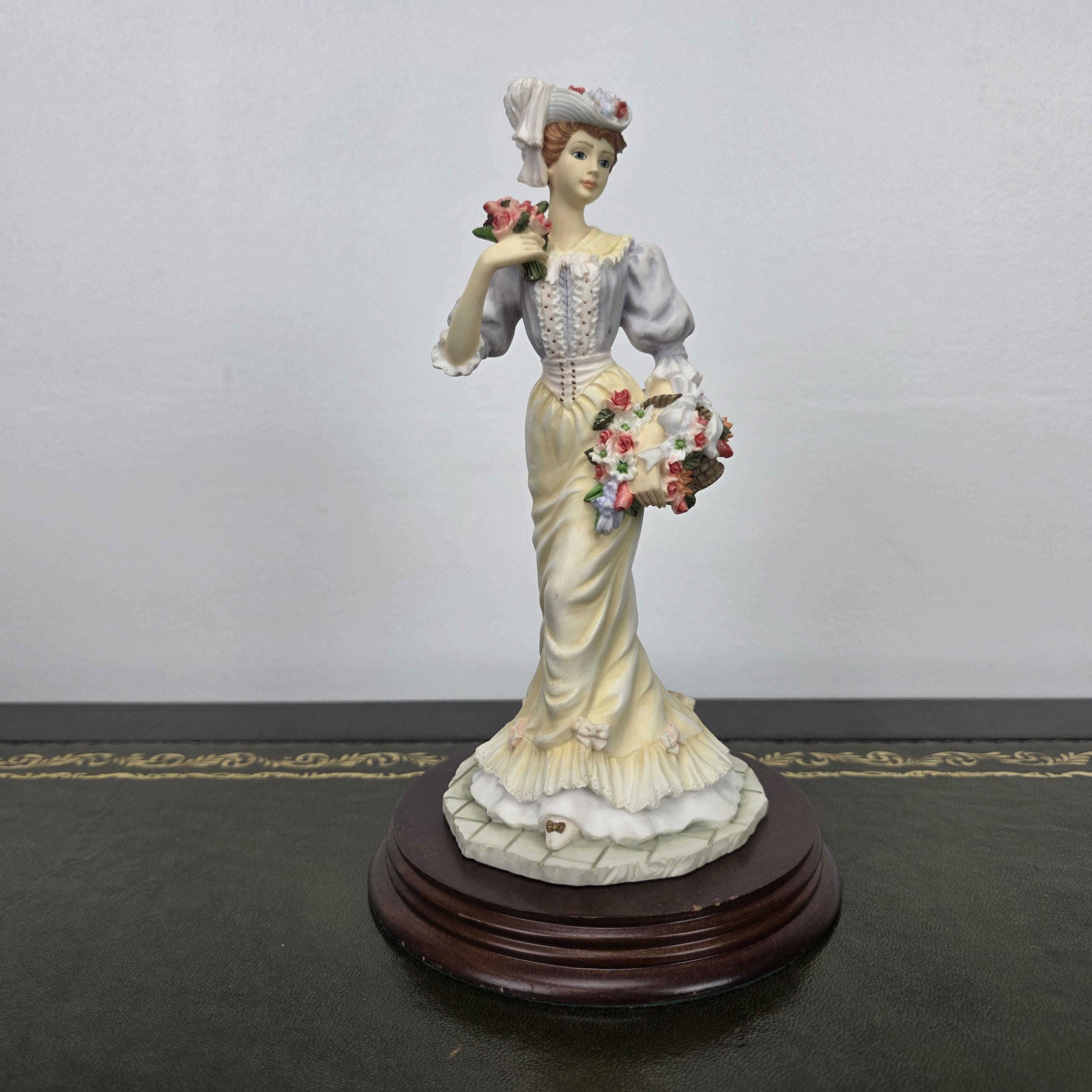 Victorian Lady Resin Figurine Leonardo Spring Bouquet 1994 | Collectible Display Sculpture Home Decor Piece