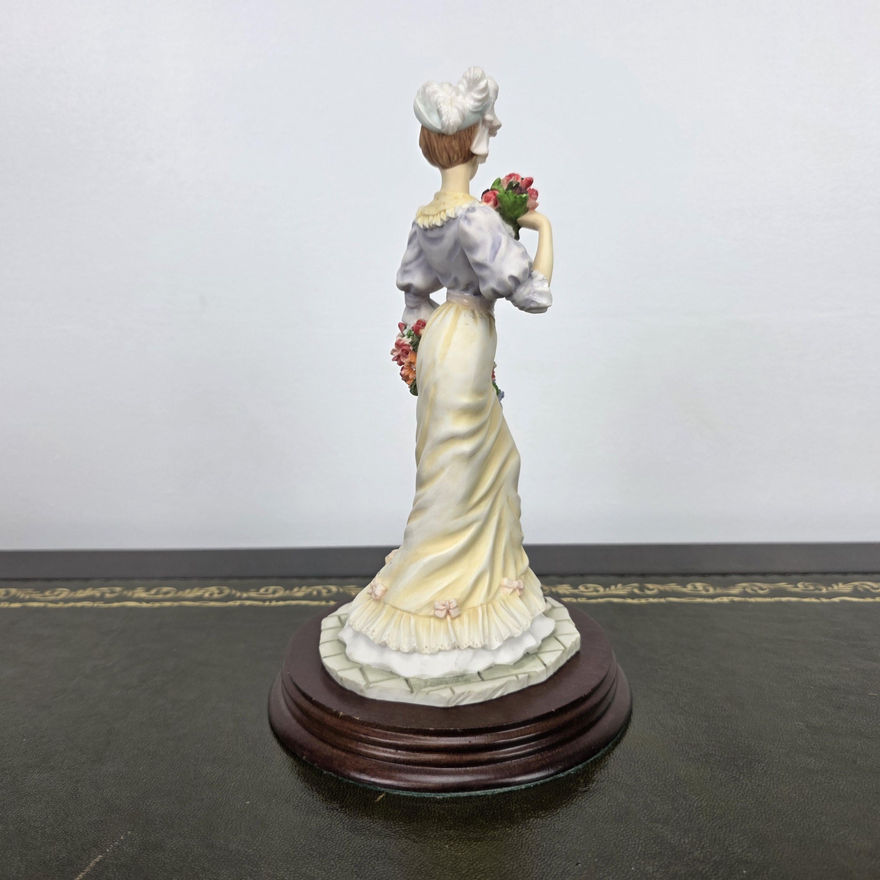 Victorian Lady Resin Figurine Leonardo Spring Bouquet 1994 | Collectible Display Sculpture Home Decor Piece