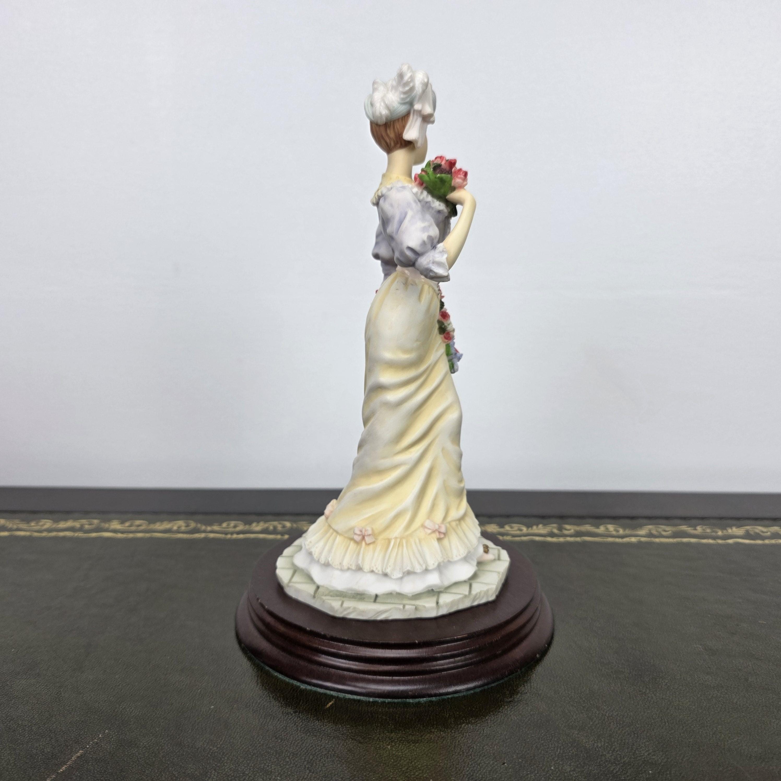 Victorian Lady Resin Figurine Leonardo Spring Bouquet 1994 | Collectible Display Sculpture Home Decor Piece