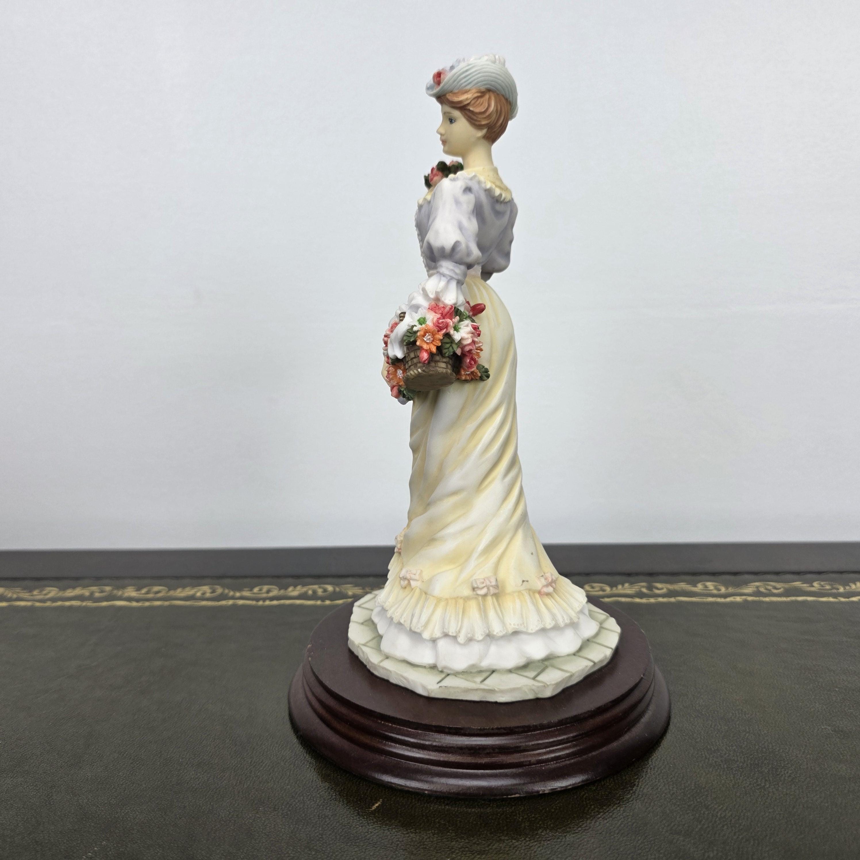 Victorian Lady Resin Figurine Leonardo Spring Bouquet 1994 | Collectible Display Sculpture Home Decor Piece