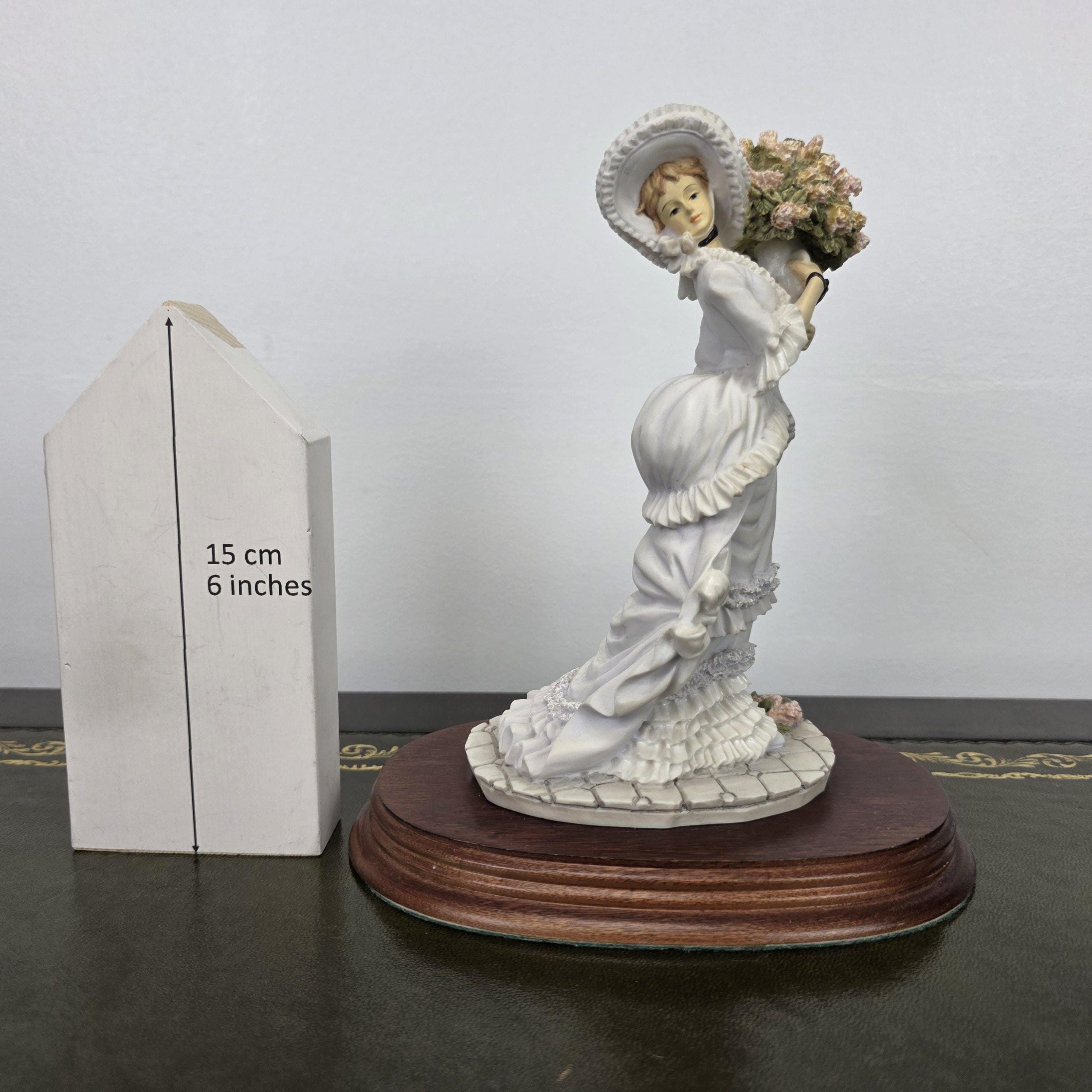 The Leonardo Collection Charlotte Resin Figurine 1991 | Vintage Floral Lady Statue | Collectible Display Piece