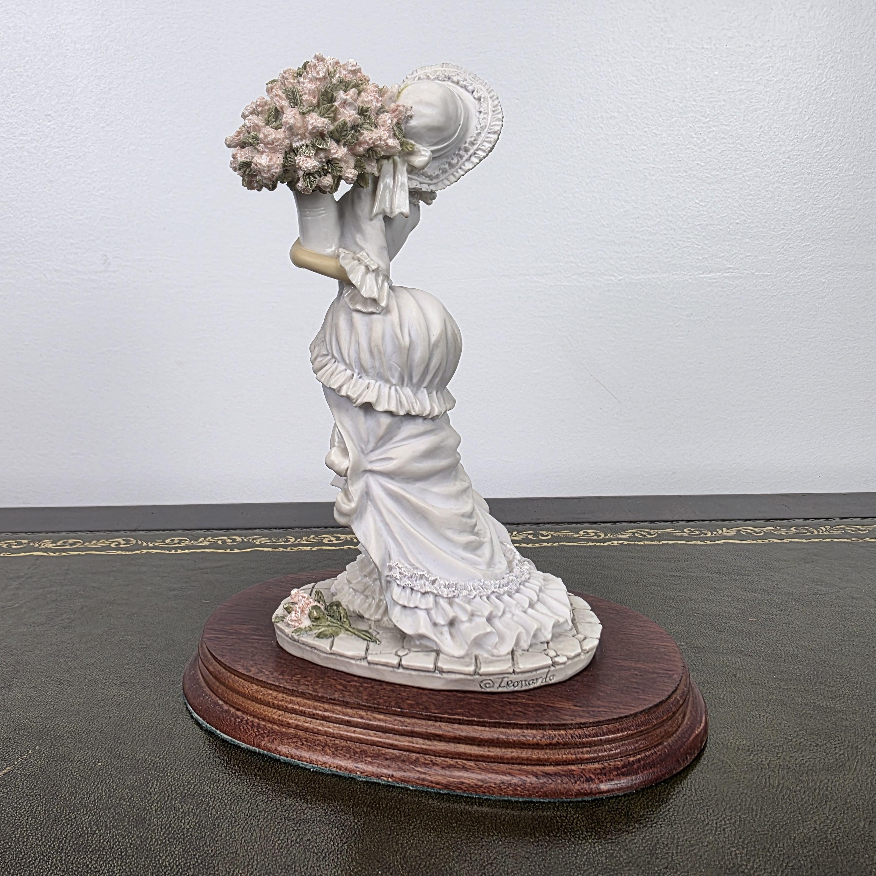 The Leonardo Collection Charlotte Resin Figurine 1991 | Vintage Floral Lady Statue | Collectible Display Piece