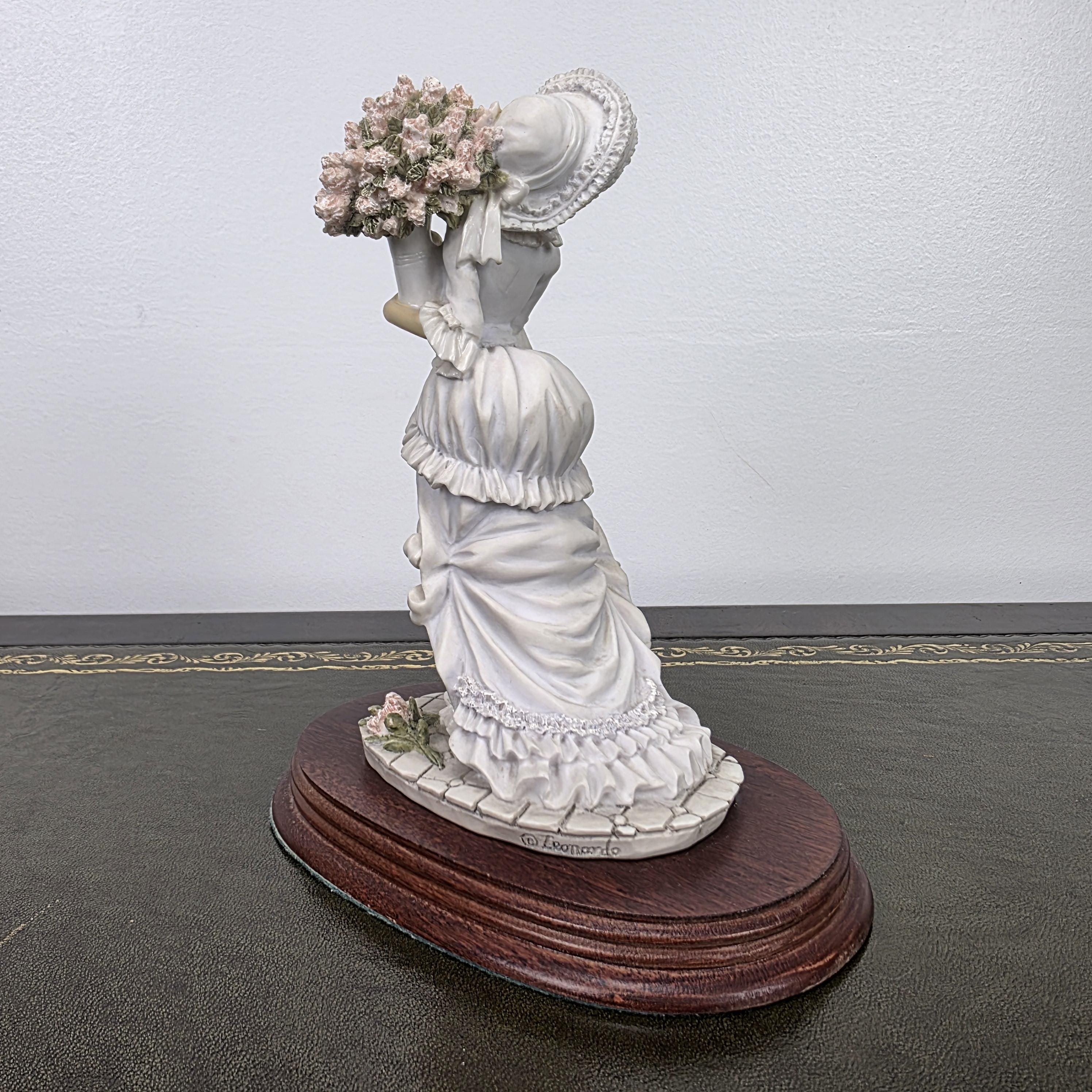 The Leonardo Collection Charlotte Resin Figurine 1991 | Vintage Floral Lady Statue | Collectible Display Piece