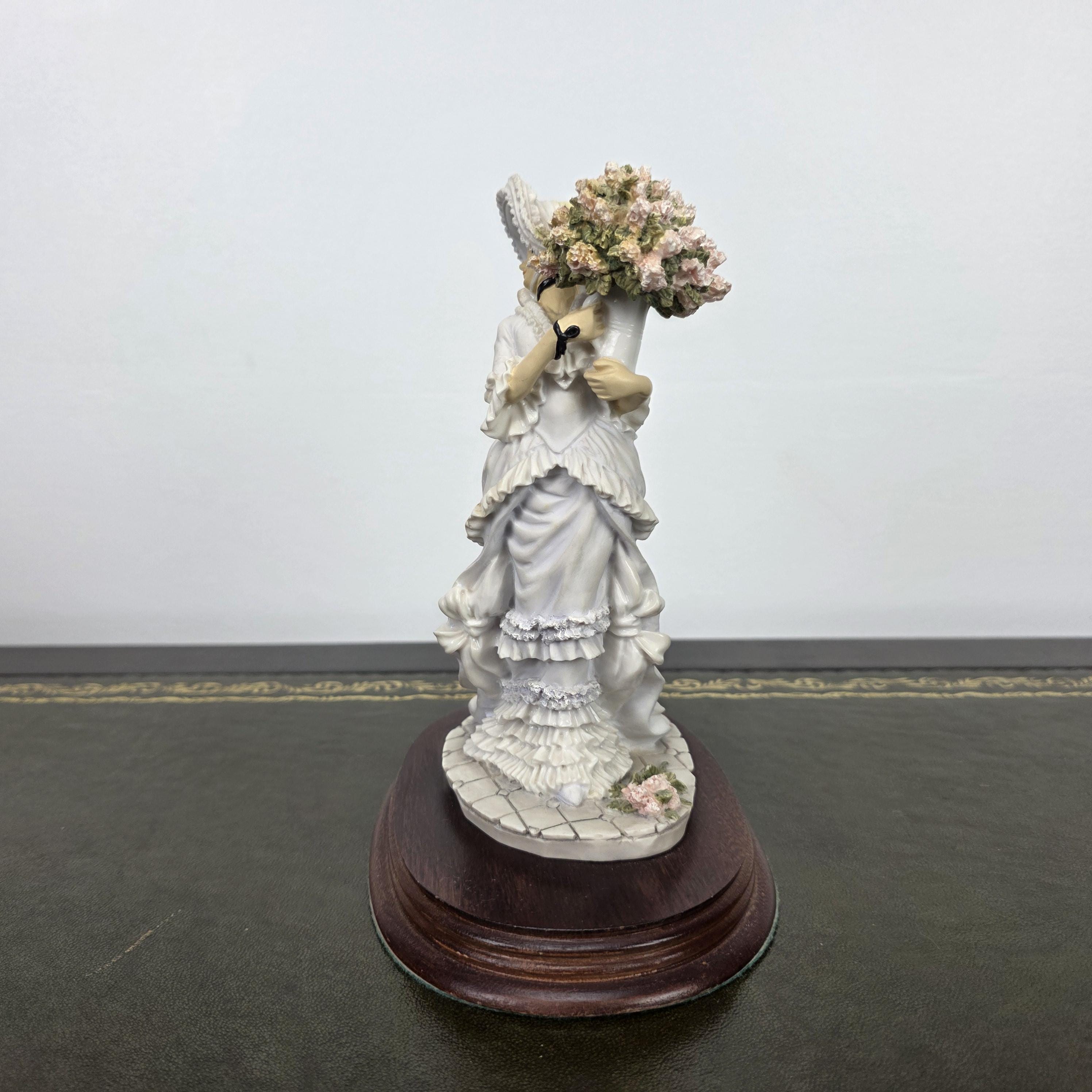 The Leonardo Collection Charlotte Resin Figurine 1991 | Vintage Floral Lady Statue | Collectible Display Piece