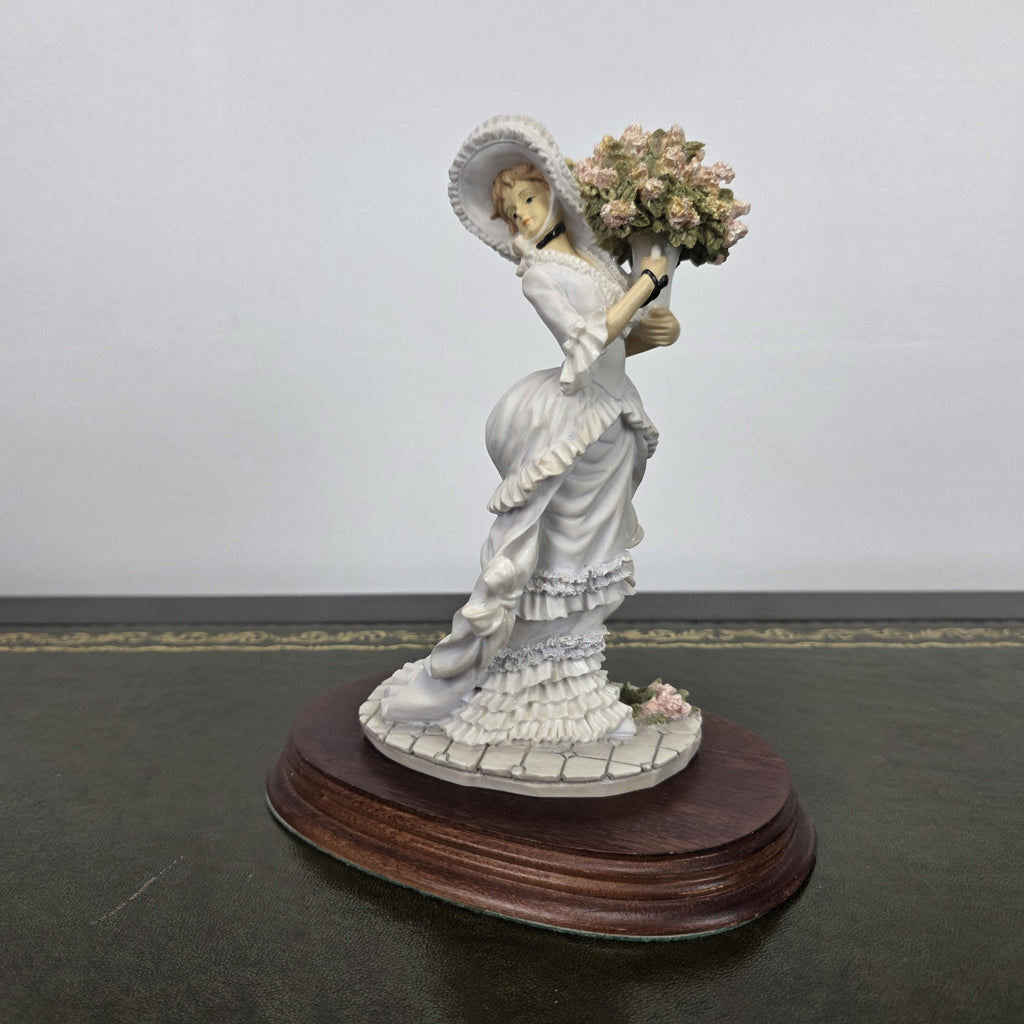 The Leonardo Collection Charlotte Resin Figurine 1991 | Vintage Floral Lady Statue | Collectible Display Piece